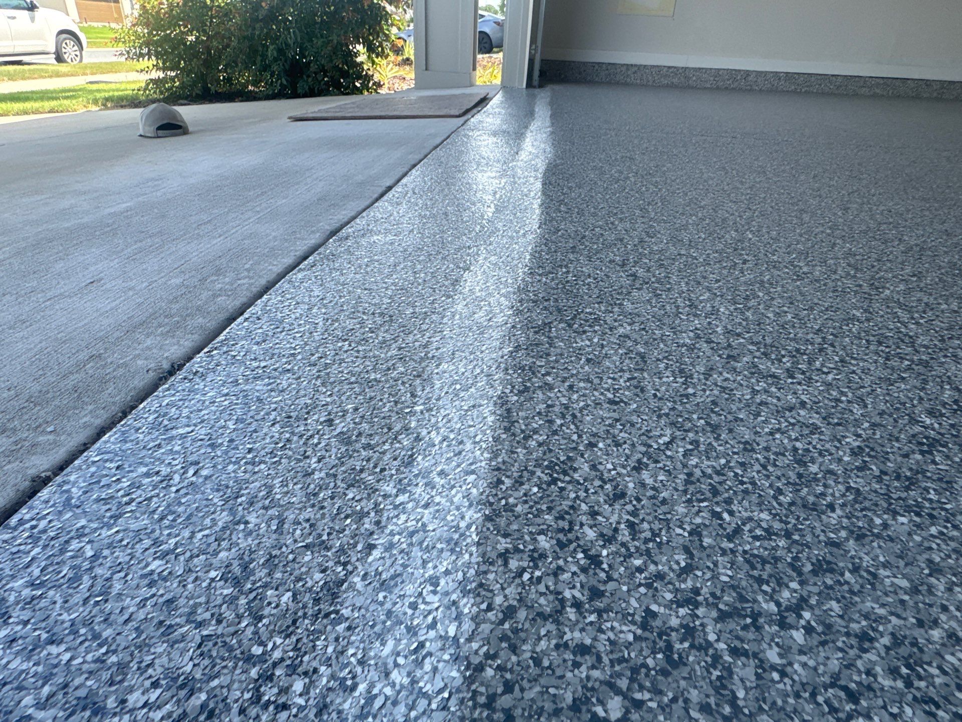 Garage Project in Newberry, FL in Slate Stone by Cross Creek Concrete Coatings
