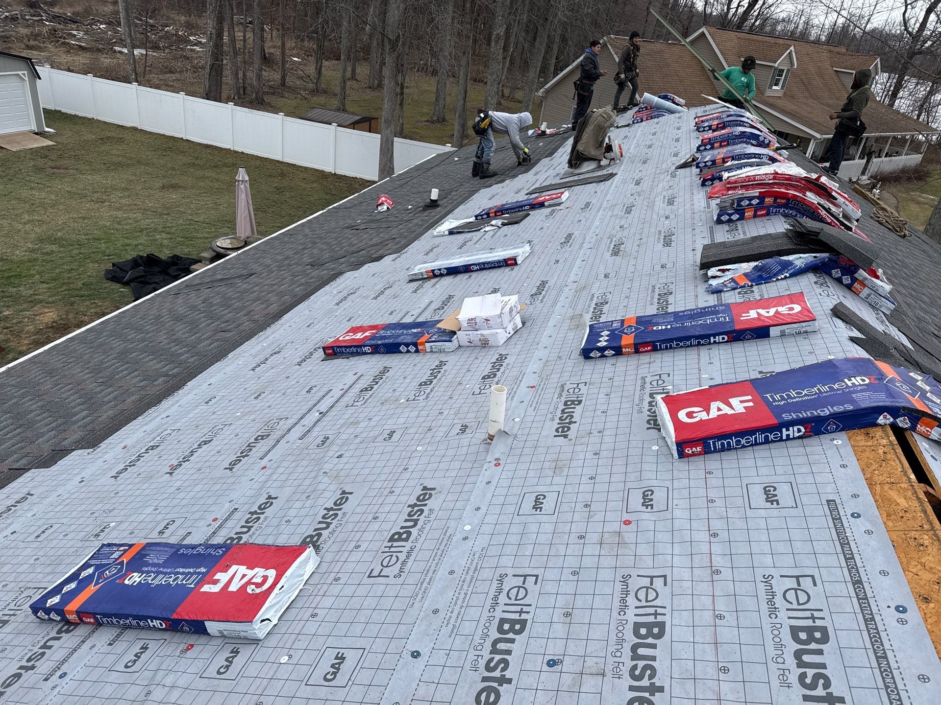 Residential Roofing Installation using Timberline HDZ Shingles - Williamsburg Slate by RoofX 