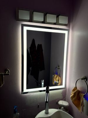 Lighted Vanity Mirror Installation