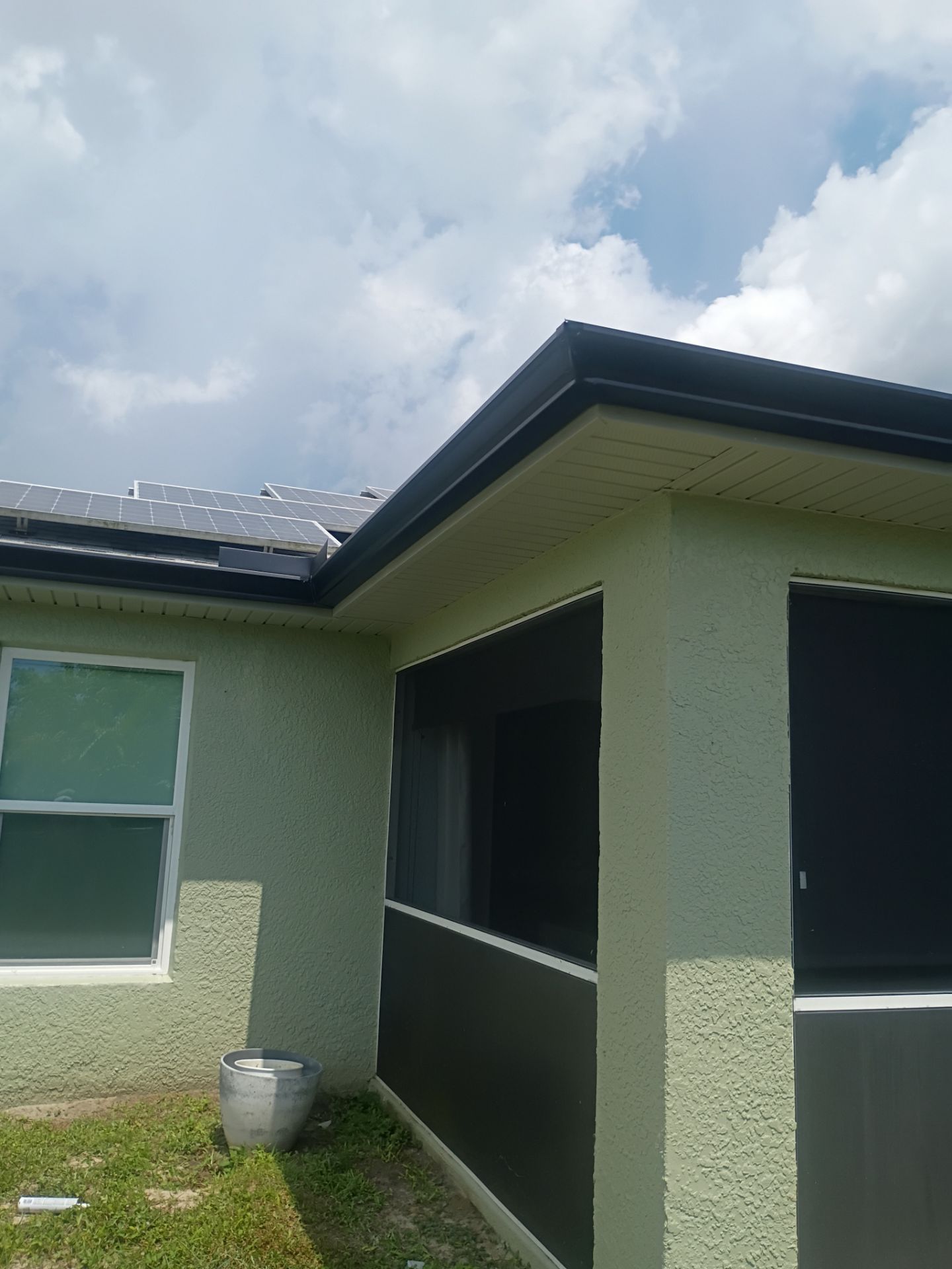 Black Seamless Gutters using K-Style Seamless Gutters in Cape Coral FL by Gutter Professors