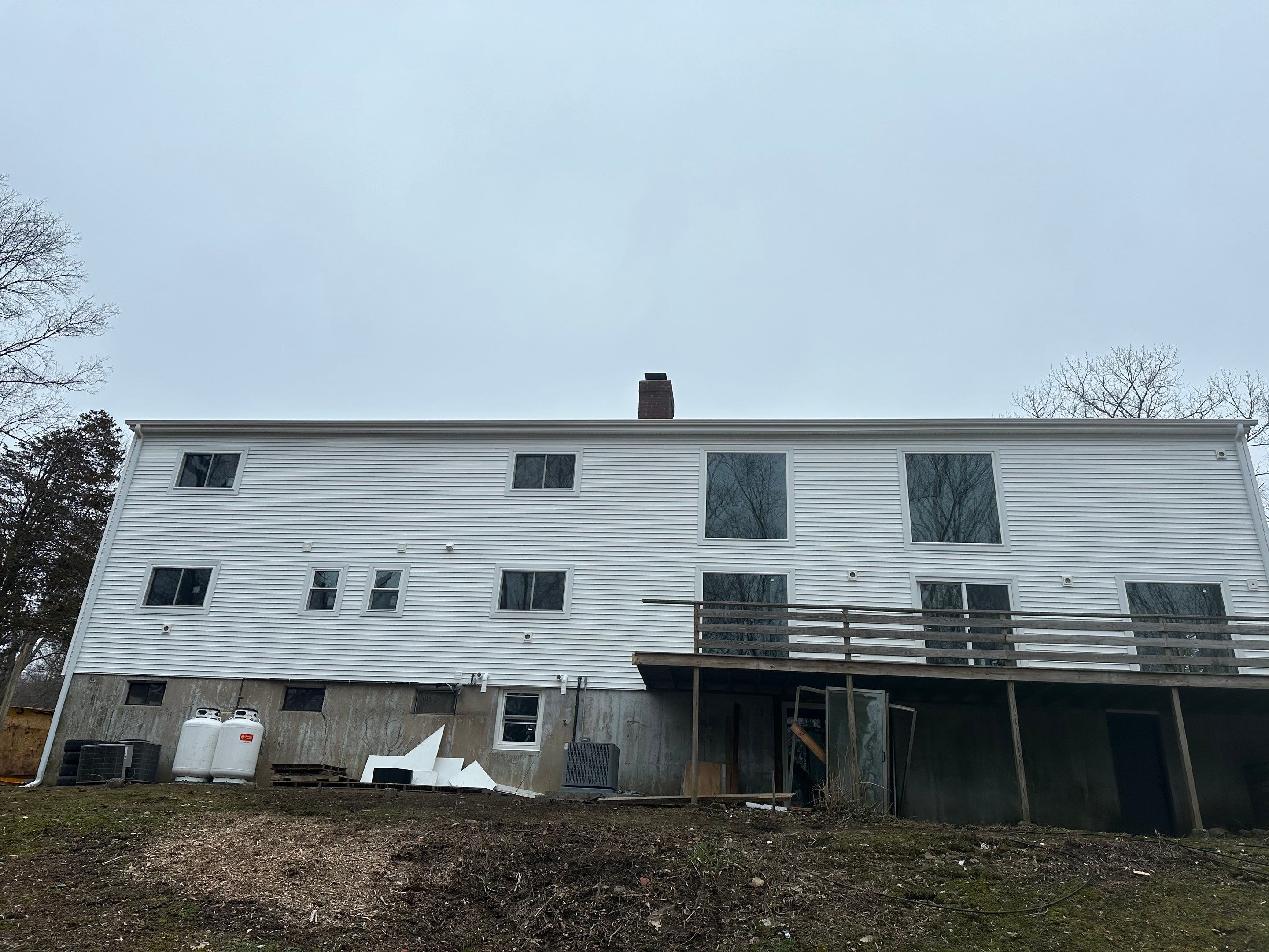 Residential Roofing Installation using Owens Corning TruDefinition Duration AR - Estate Gray & White Double 4 Siding by A Plus Exterior