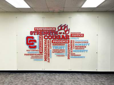 Charlotte Catholic High School - Interior Acrylic & Vinyl Wall Signage