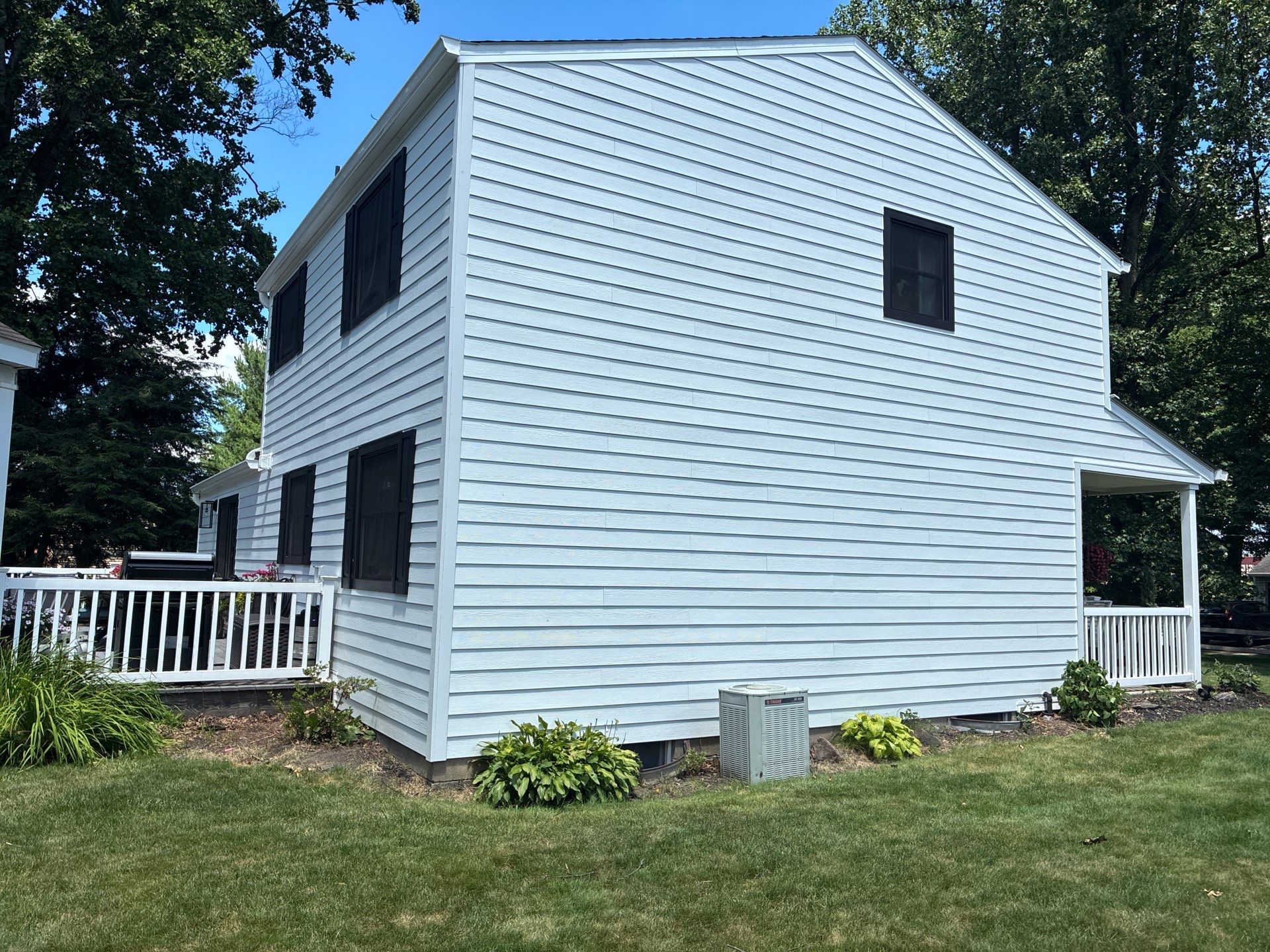 Vinyl Siding to James Hardie Arctic White with Midnight Black Trim by Ideal Siding Pittsburgh