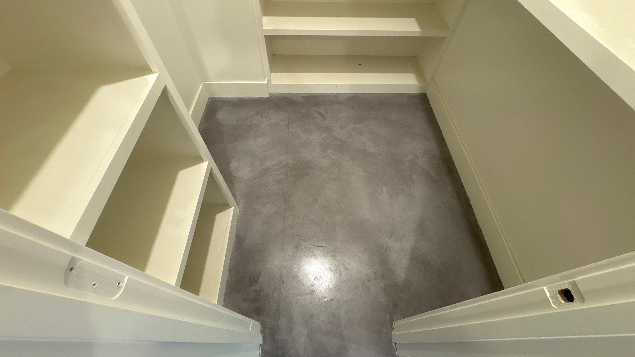 Basement Floor Overlay - Lawrence, KS by Big Red Decorative Concrete, LLC