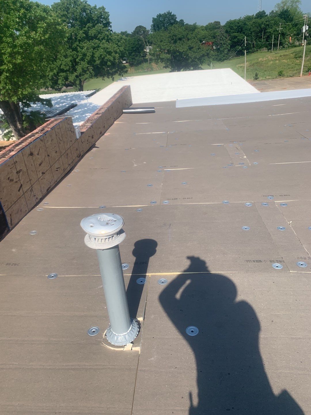 Commercial Roofing Installation using 50 mil PVC by Hostetler Roofing