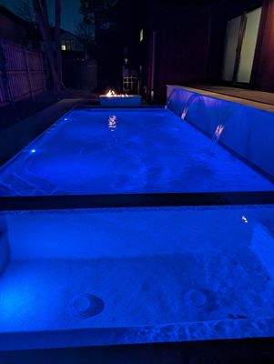 Modern Pool with Fire Wall