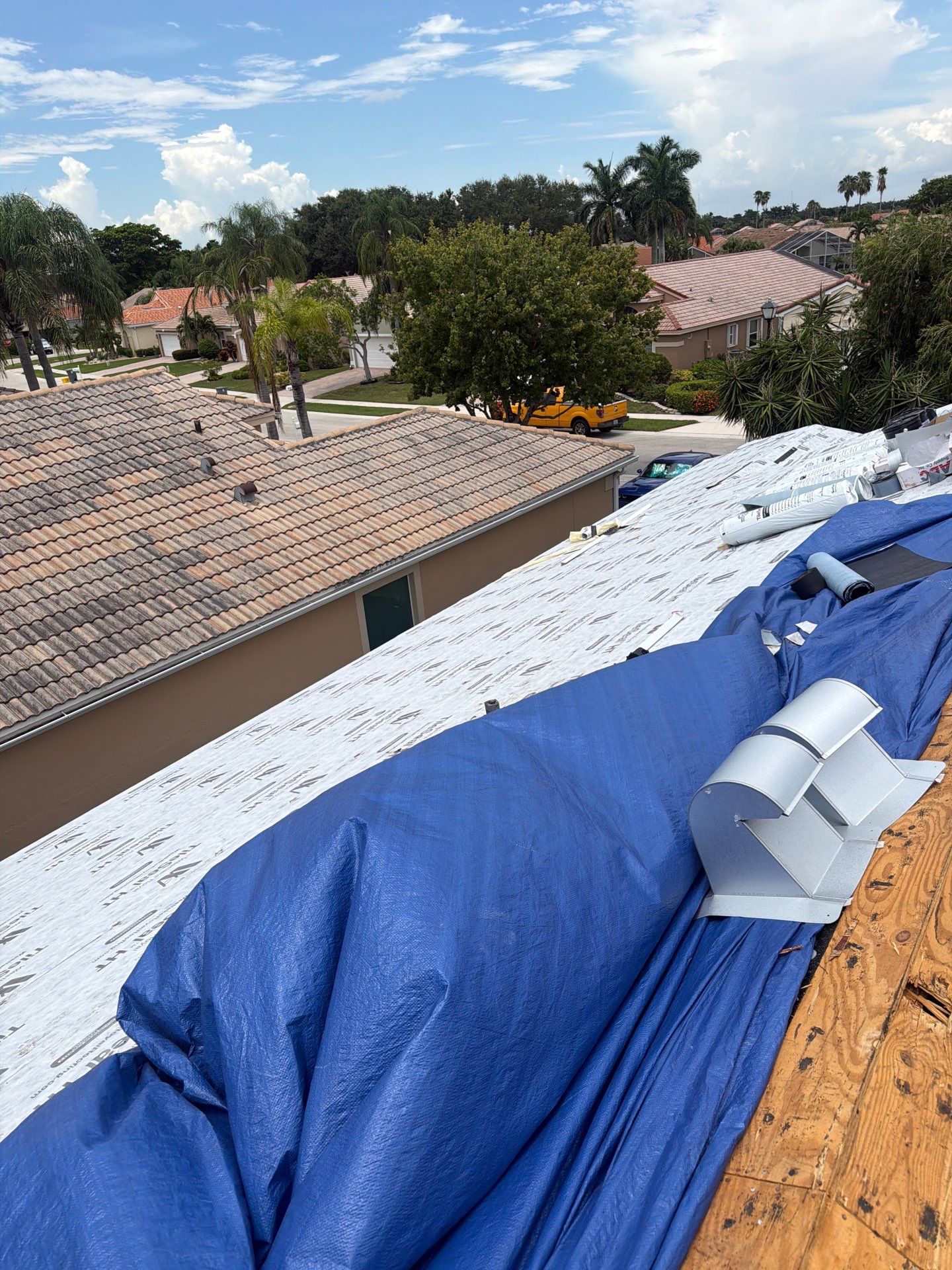 Tile Roof Replacement and Sheathing Repair in Boynton Beach by Aastro Roofing
