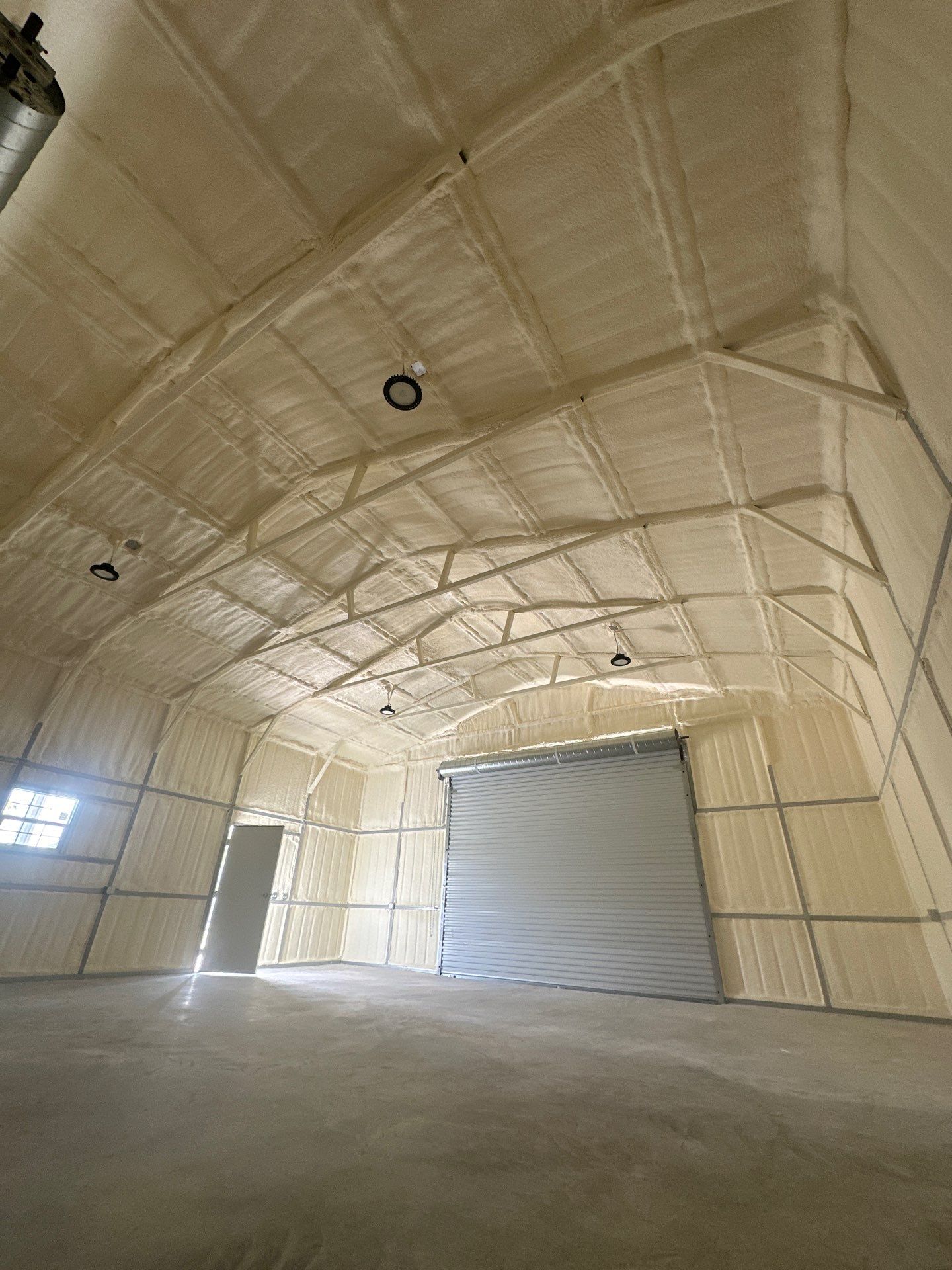 2" close cell foam on this new shop in Lavon Tx by Apex Insulation Solutions