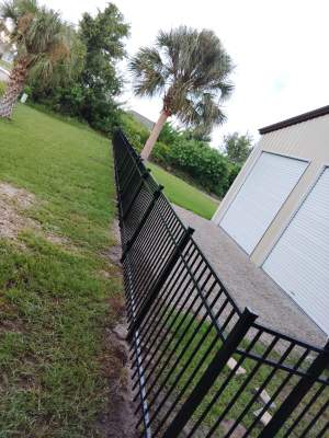 Black Aluminum Picket Fence Installation for Port Charlotte Residence