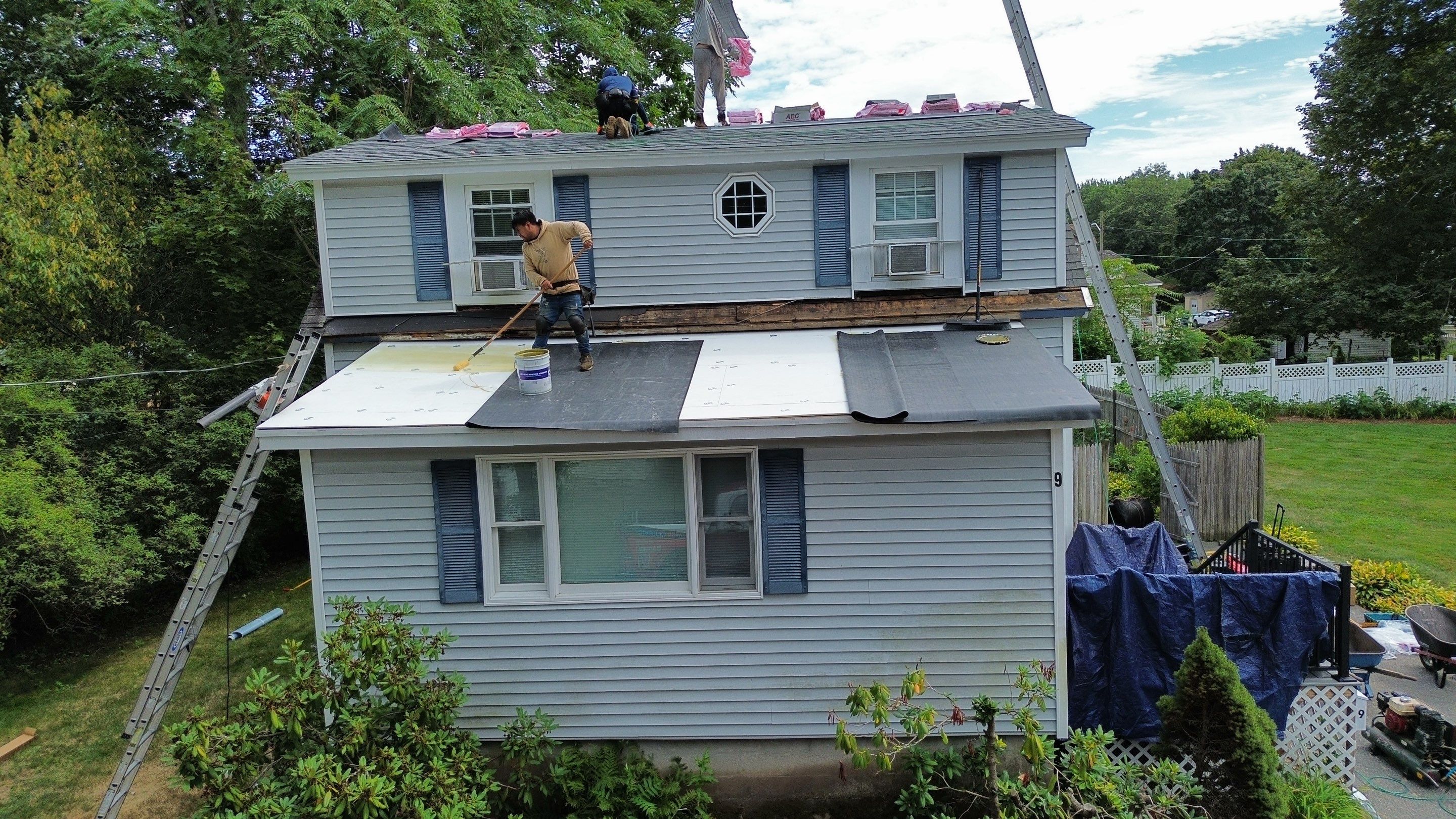 Roof Replacement & EPDM Flat Roof Installation, Billerica, MA by Mighty Dog Roofing of Greater Middlesex County