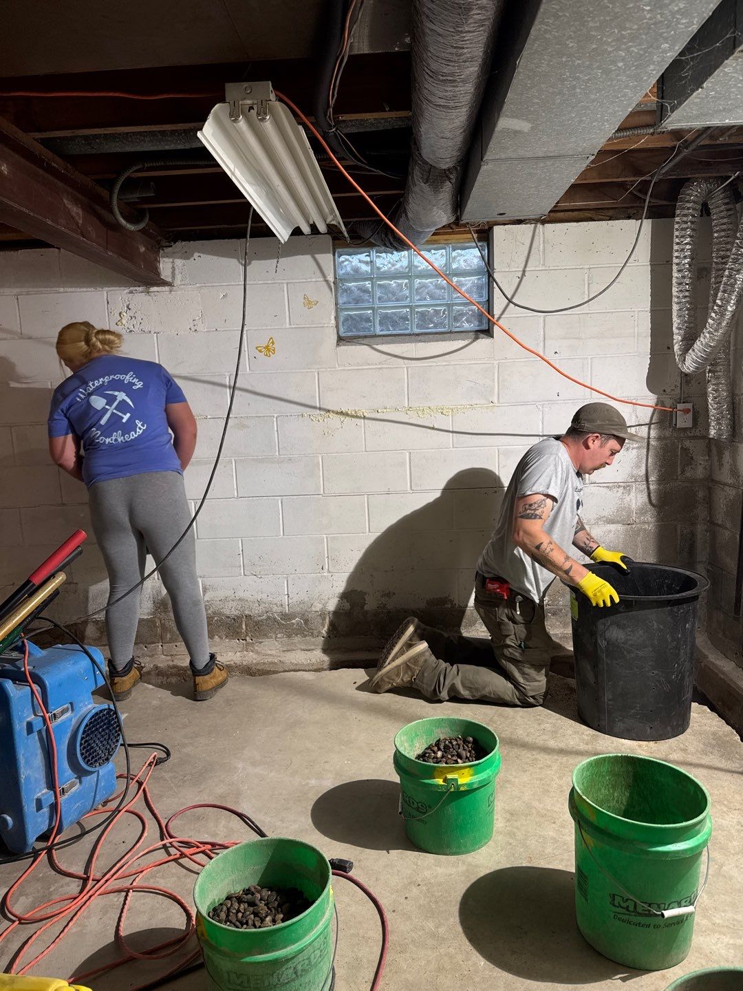 Interior Drain Tile Installation near Columbia Heights, MN by Waterproofing Northeast
