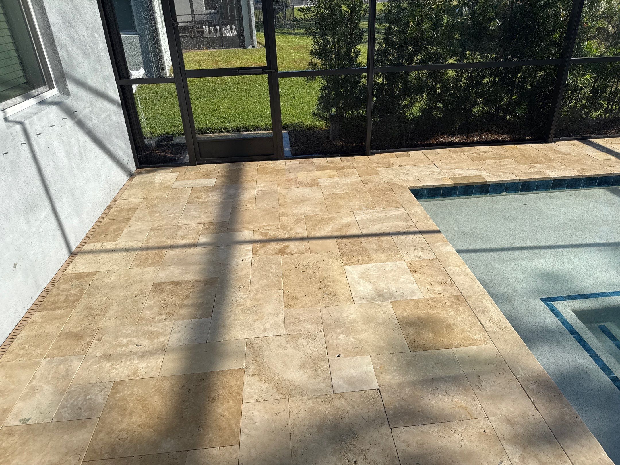 Paver Pool Deck Cleaning & Pool Cage Cleaning in Trevesta – Palmetto, FL by Sunshine AquaWash
