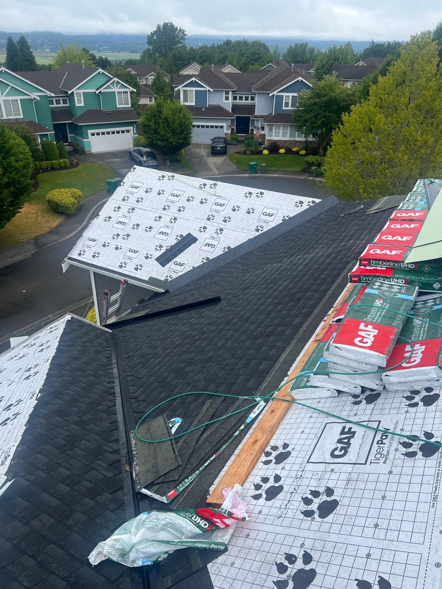 Residential Roofing Installation using GAF UHDZ Shingles by Roofing Formula LLC