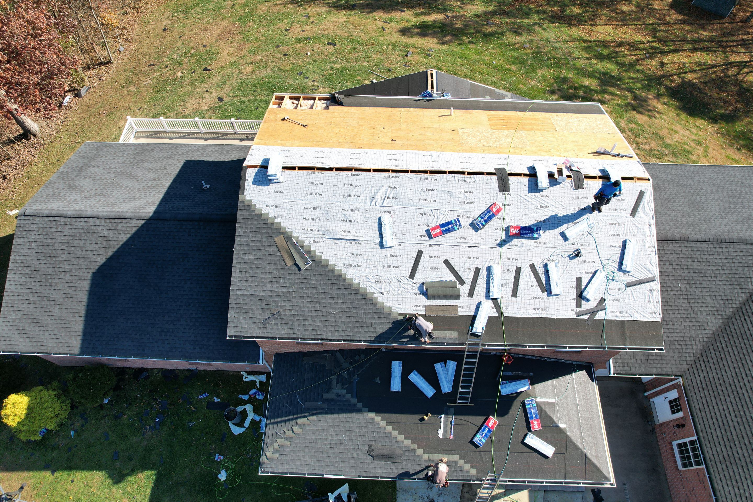 Residential Roofing Installation using GAF Timberline HDZ Charcoal by Rainstoppers Roofing