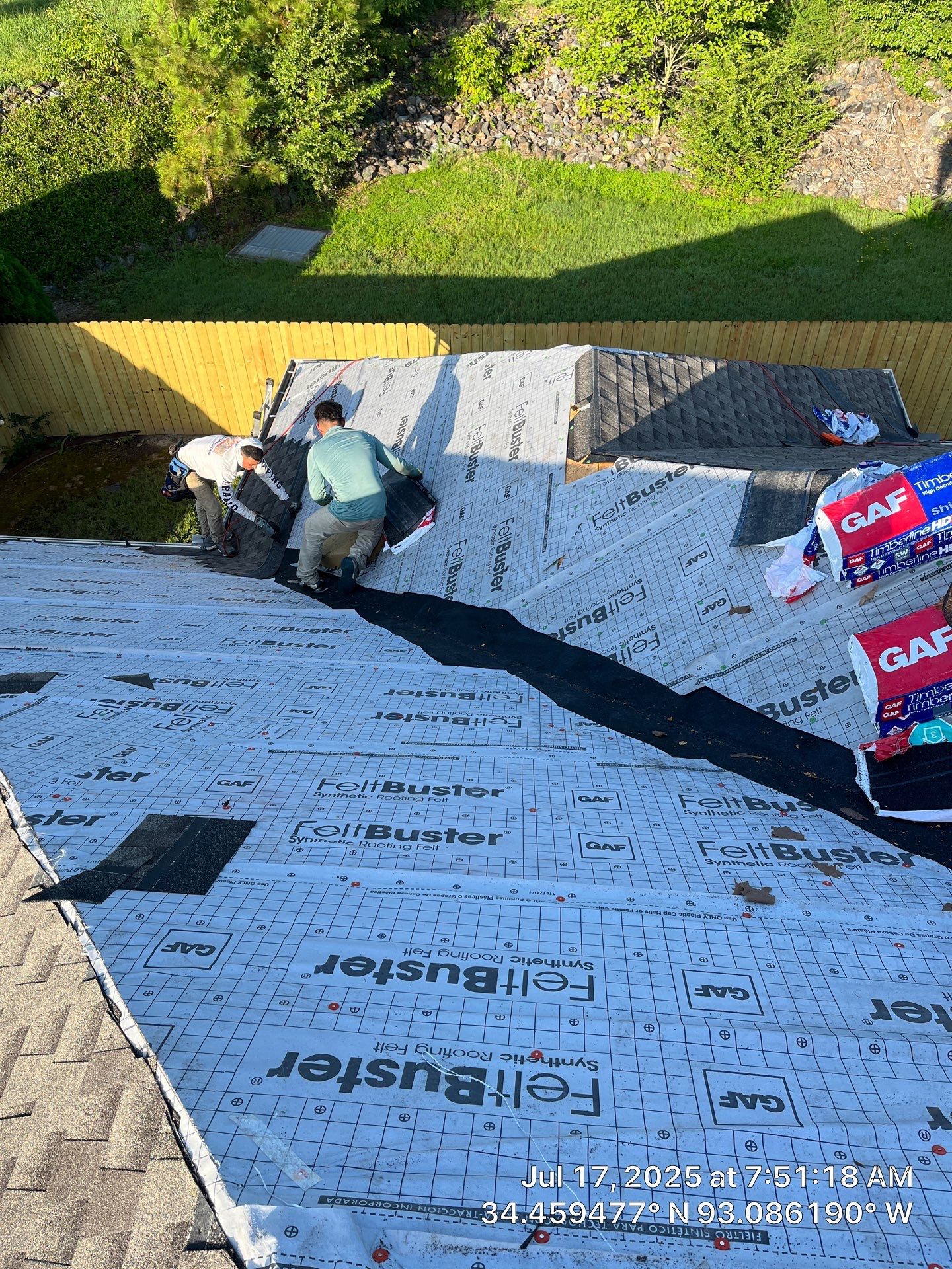 GAF Timberline HDZ Architectural Shingle Roof Replacement in Hot Springs by Temple Roofing and Exteriors