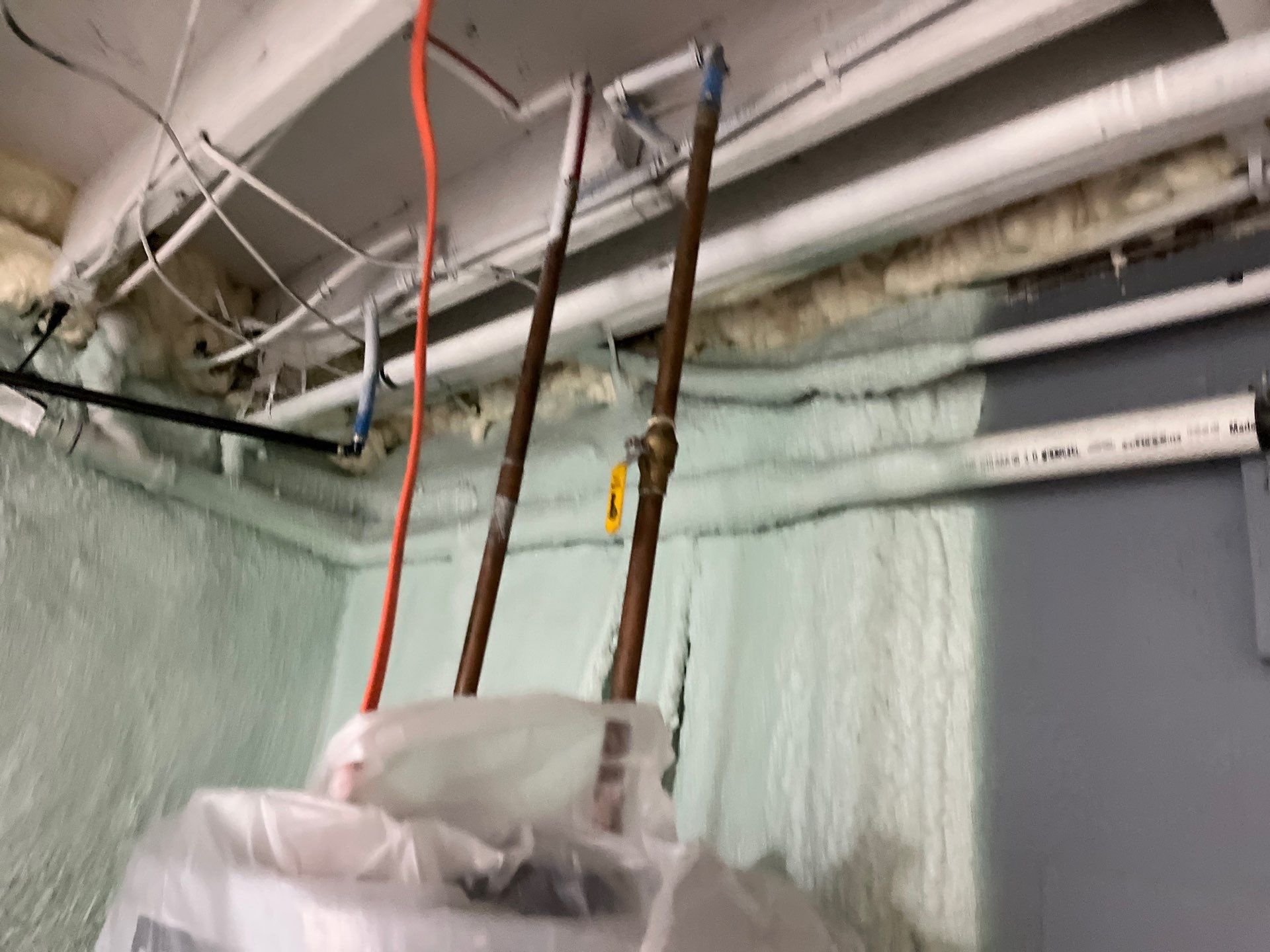 Basement Exterior Walls using Closed Cell Spray Foam by NYS Foam & Energy