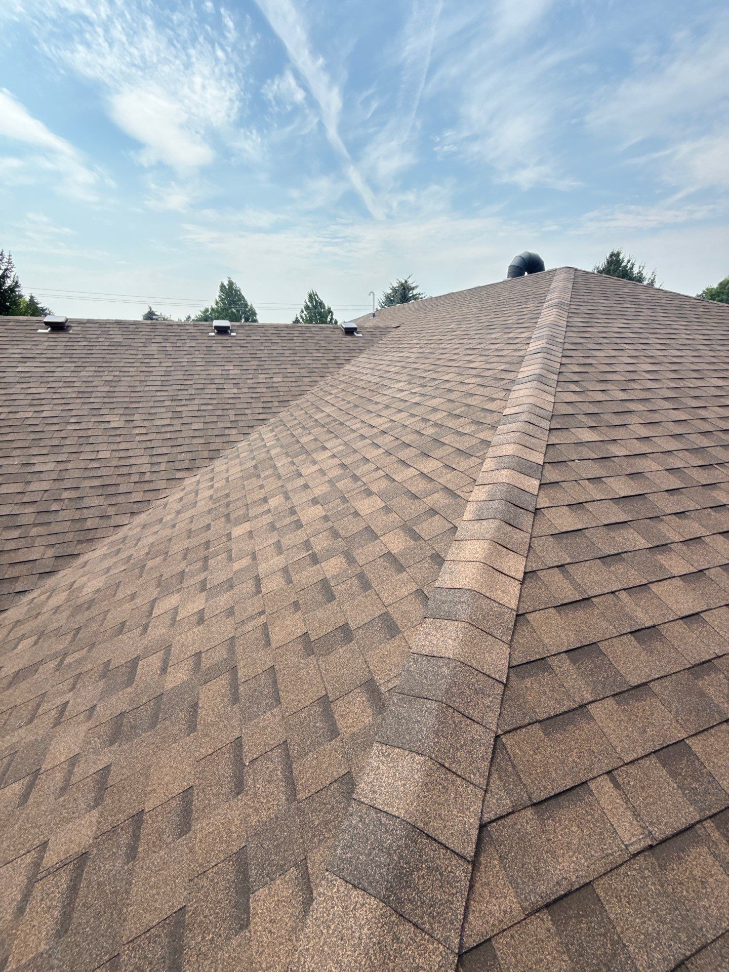 Boise Commercial Roof Replacement with Brown Architectural Shingles by Olive Roofing
