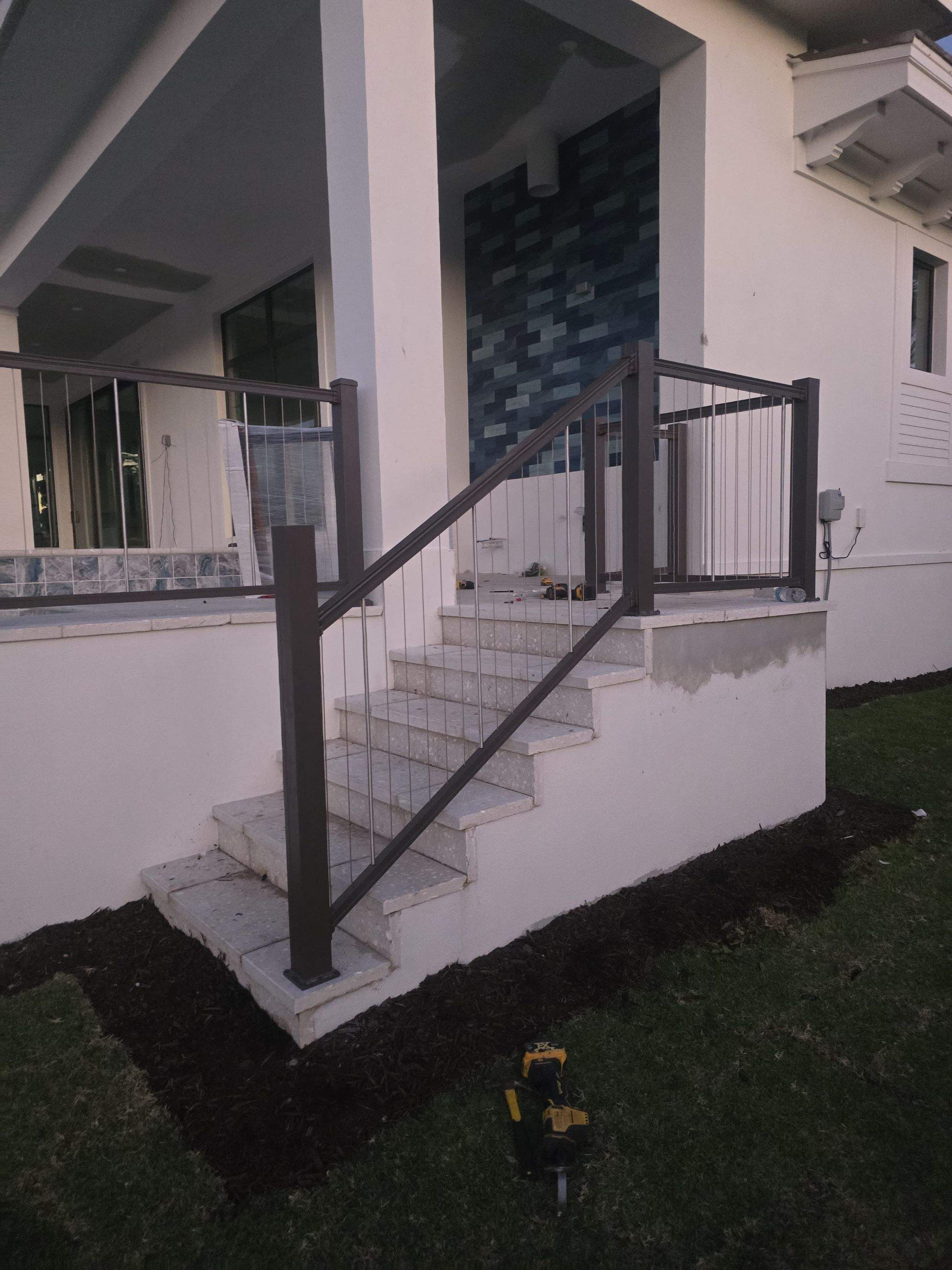 Bronze Aluminum Fence and Cable Railing in Marco Island by True Fence LLC