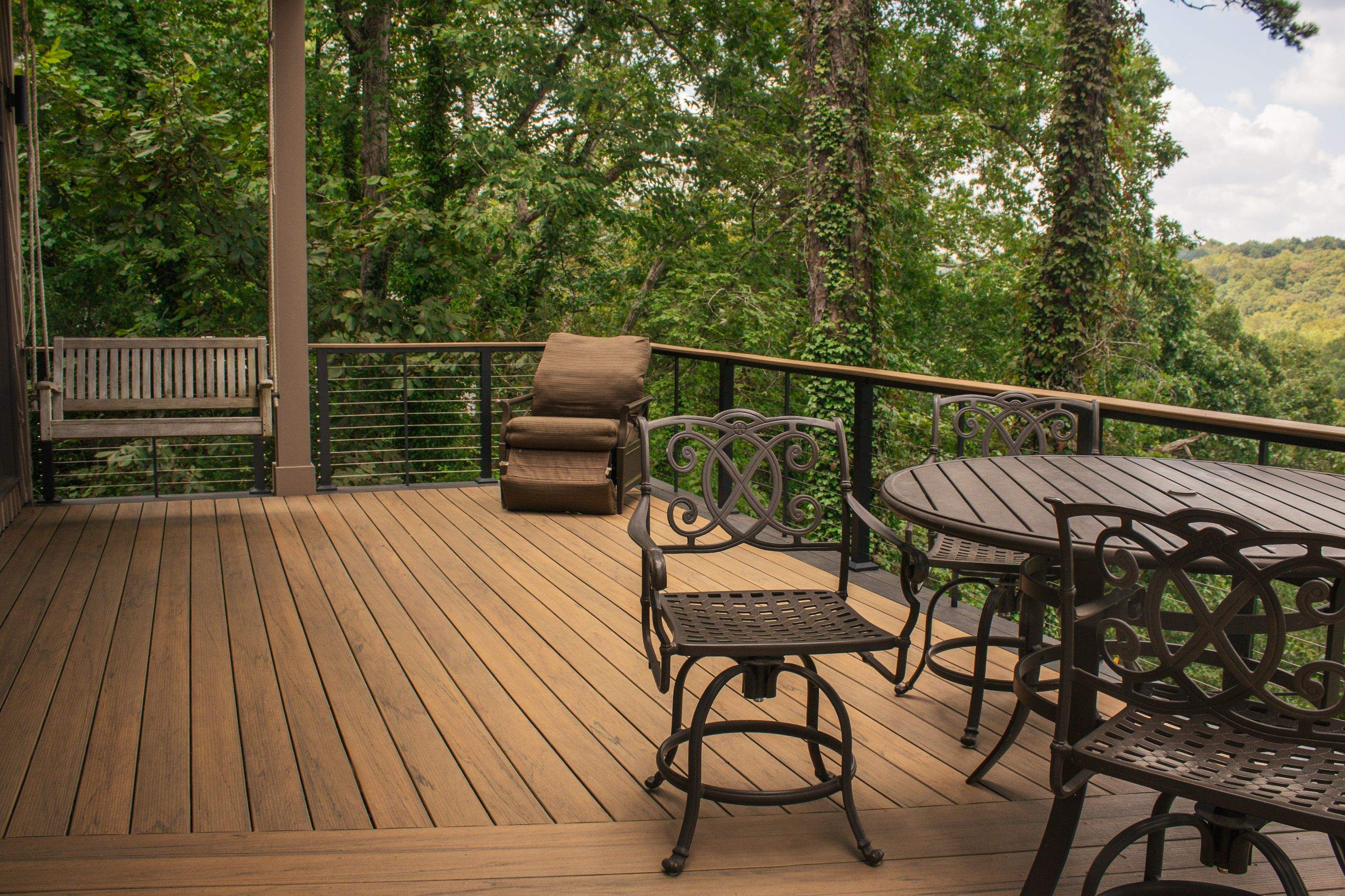 TimberTech Deck Replacement with Metal Cable Railing in Atlanta, GA by Nelson Exteriors