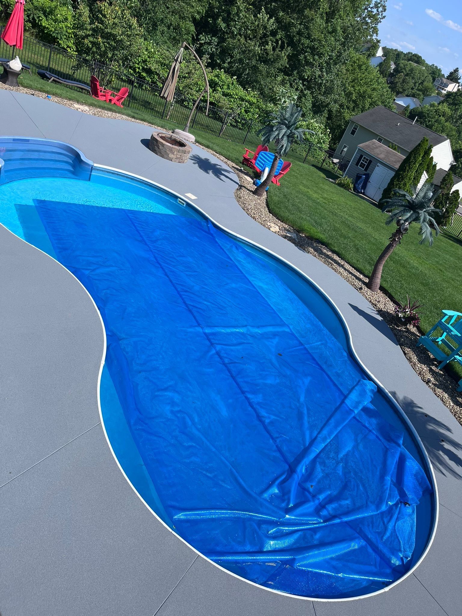 Twilight Pool Deck / Patio Project in Beaver falls by Floors in a Day, Inc