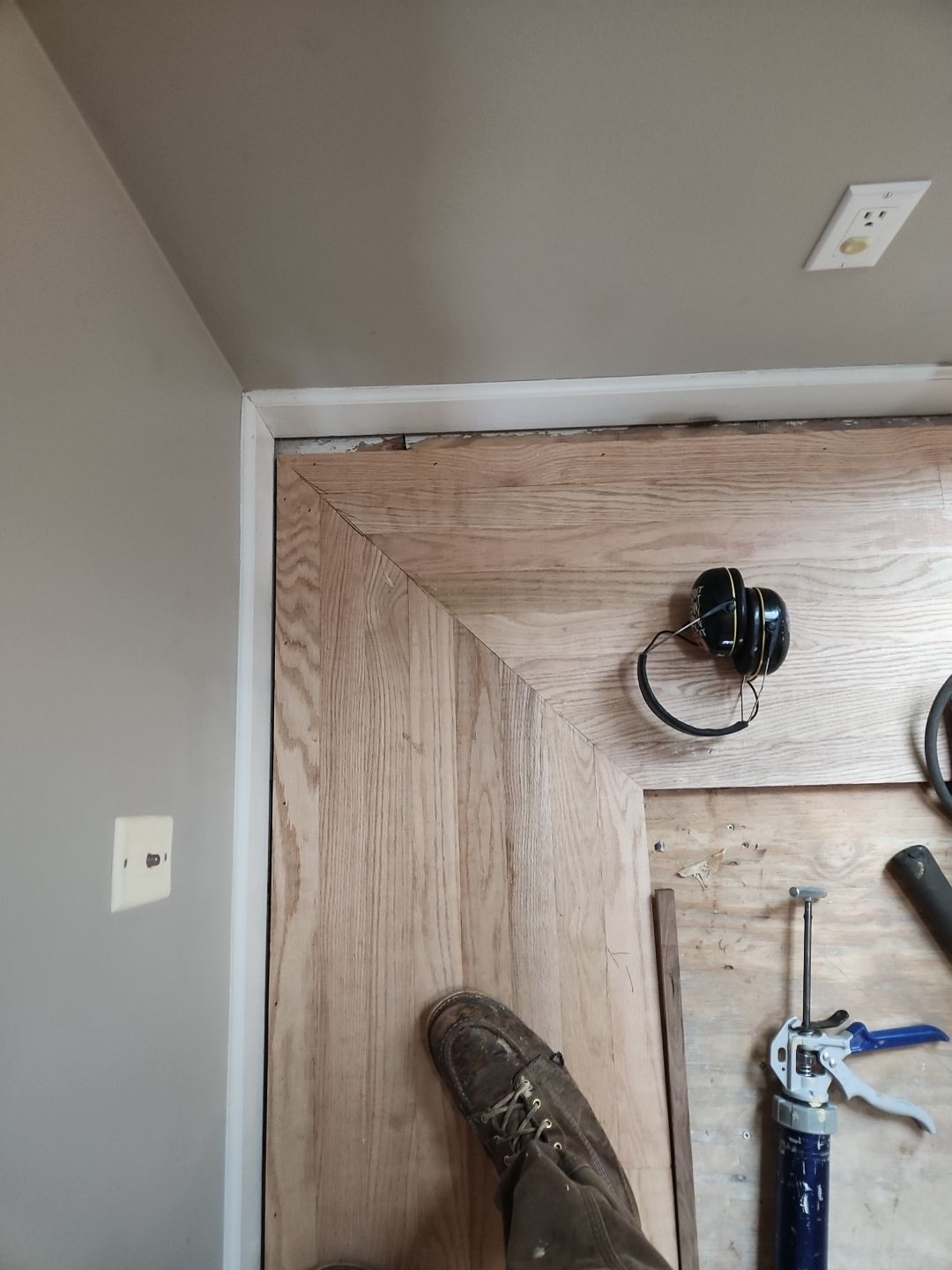 Ann Arbor Elegance: Red Oak and Walnut Living Room Masterpiece by Ann Arbor Hardwoods