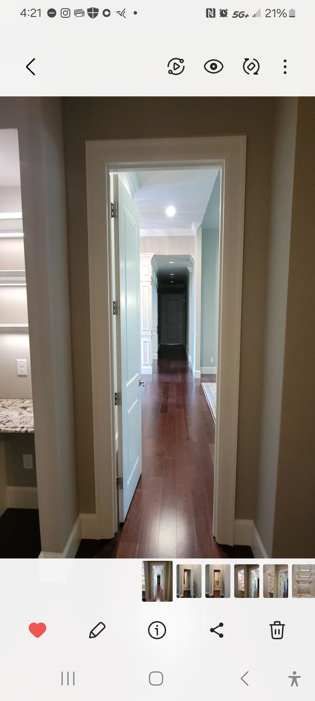 Closet transformation to coffee nook with custom shelves and LED lighting. by Crm Services Llc