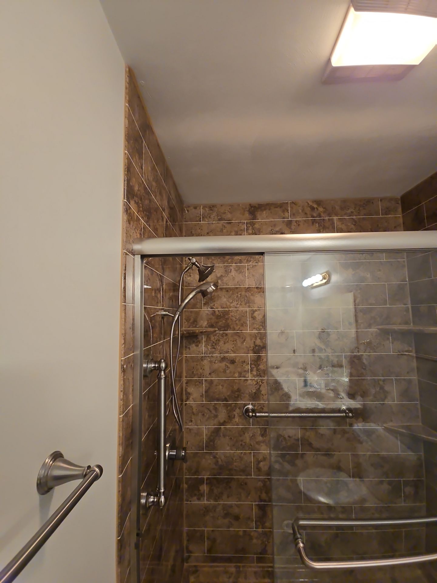 Tub to Shower in Madiera Granite by BathPlanet SW Virginia