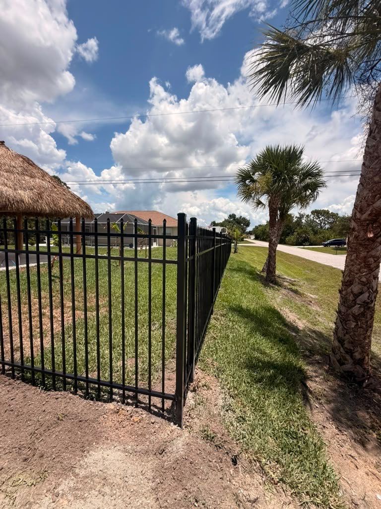 Black Aluminum Spear Top Picket Fence Installation in Englewood by True Fence LLC
