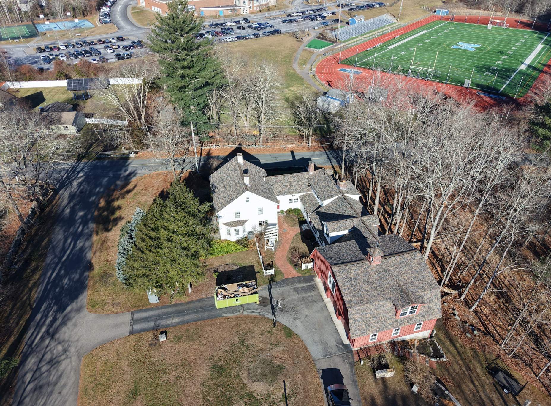 Historic 65-Square Connected Farmhouse Re-Roof in Medfield, MA – Owens Corning Duration Designer, Summer Harvest by JOHNNYS PRO