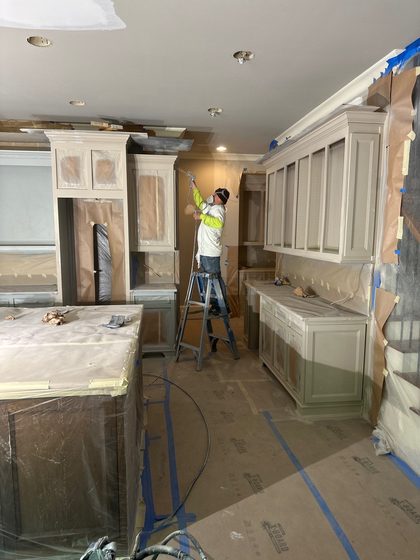 Cabinet Transformation – Kitchen & Living Room by Atlanta's Paint Doctor
