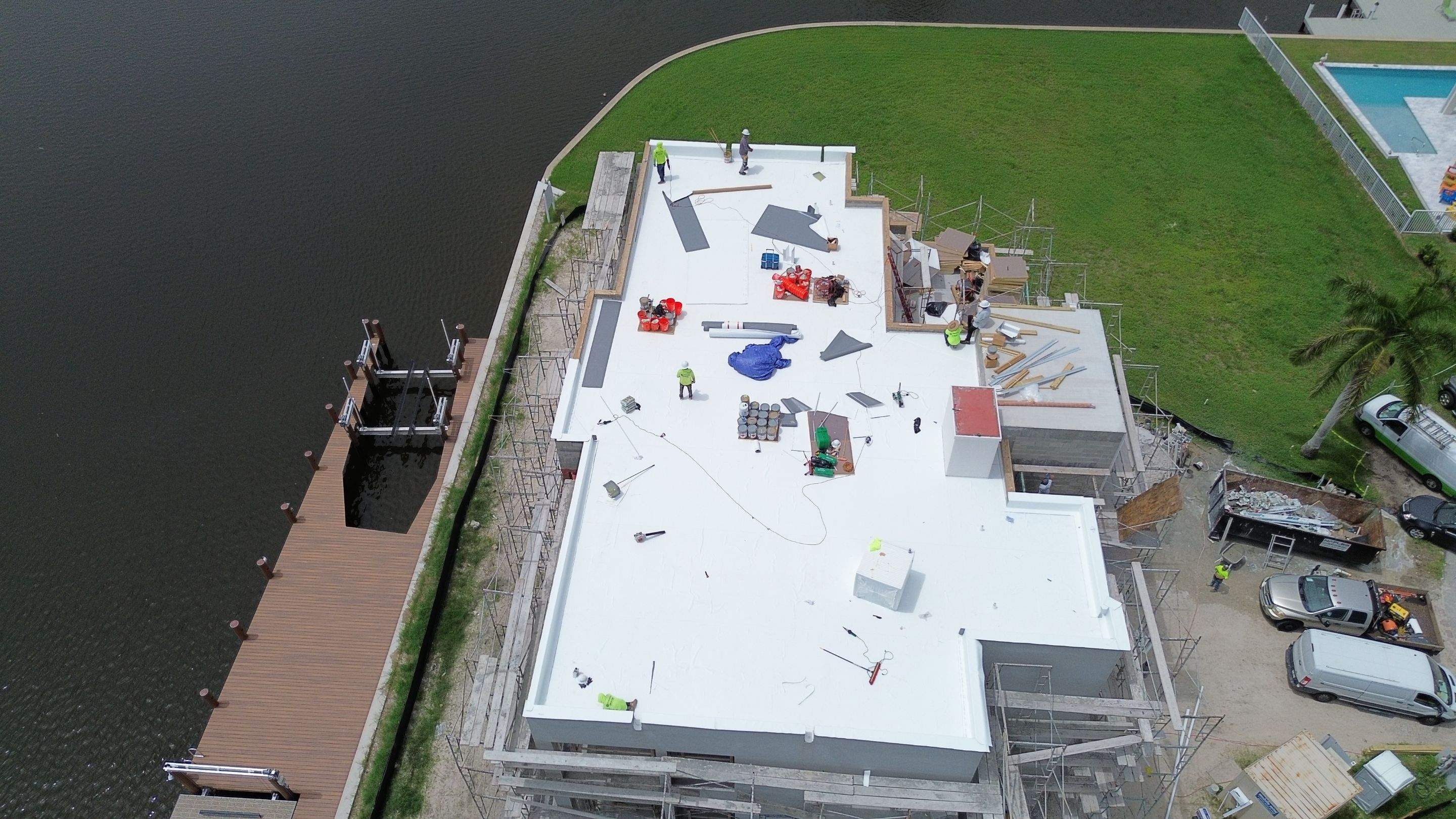 Residential Install of Flat TPO by International Roofing