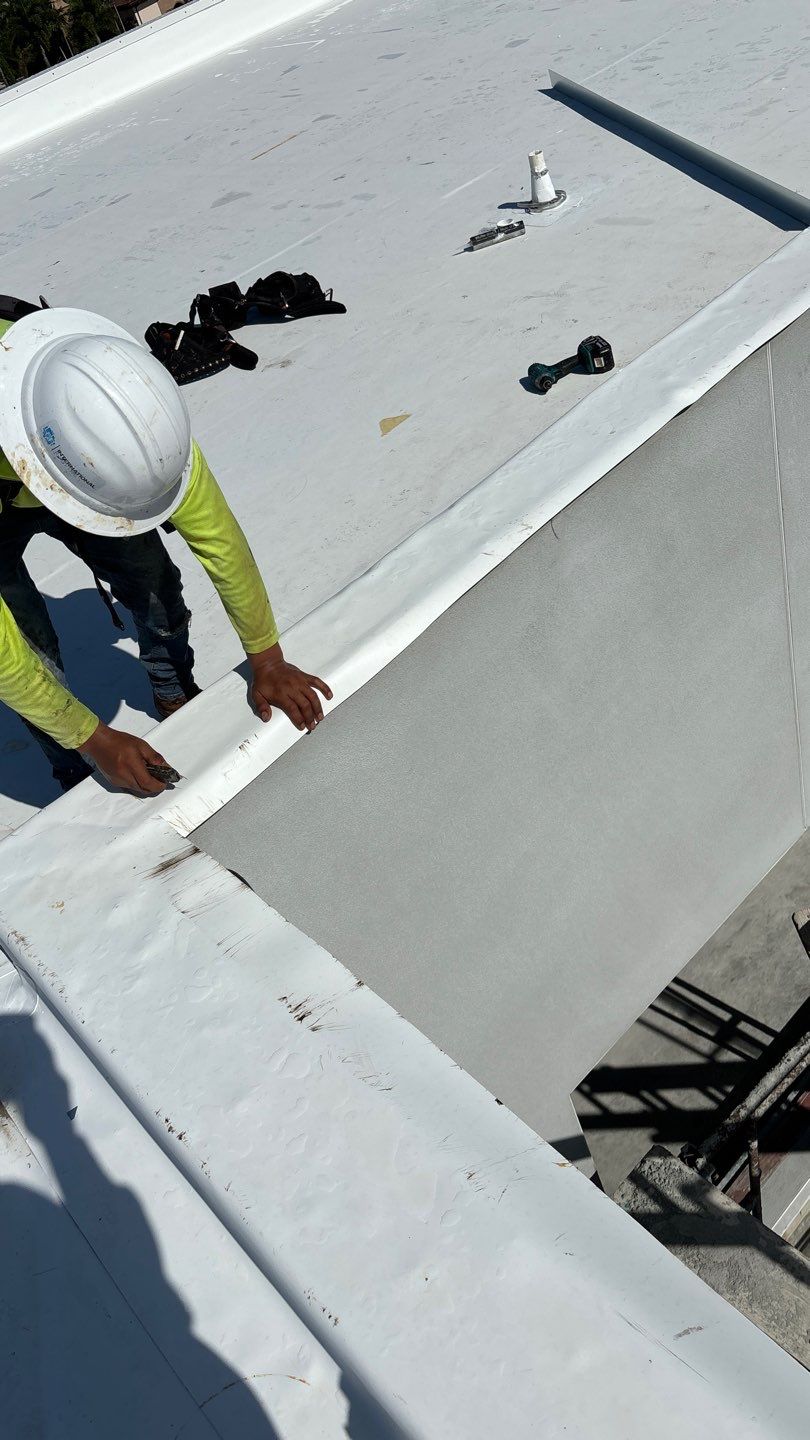Residential Install of Flat TPO by International Roofing