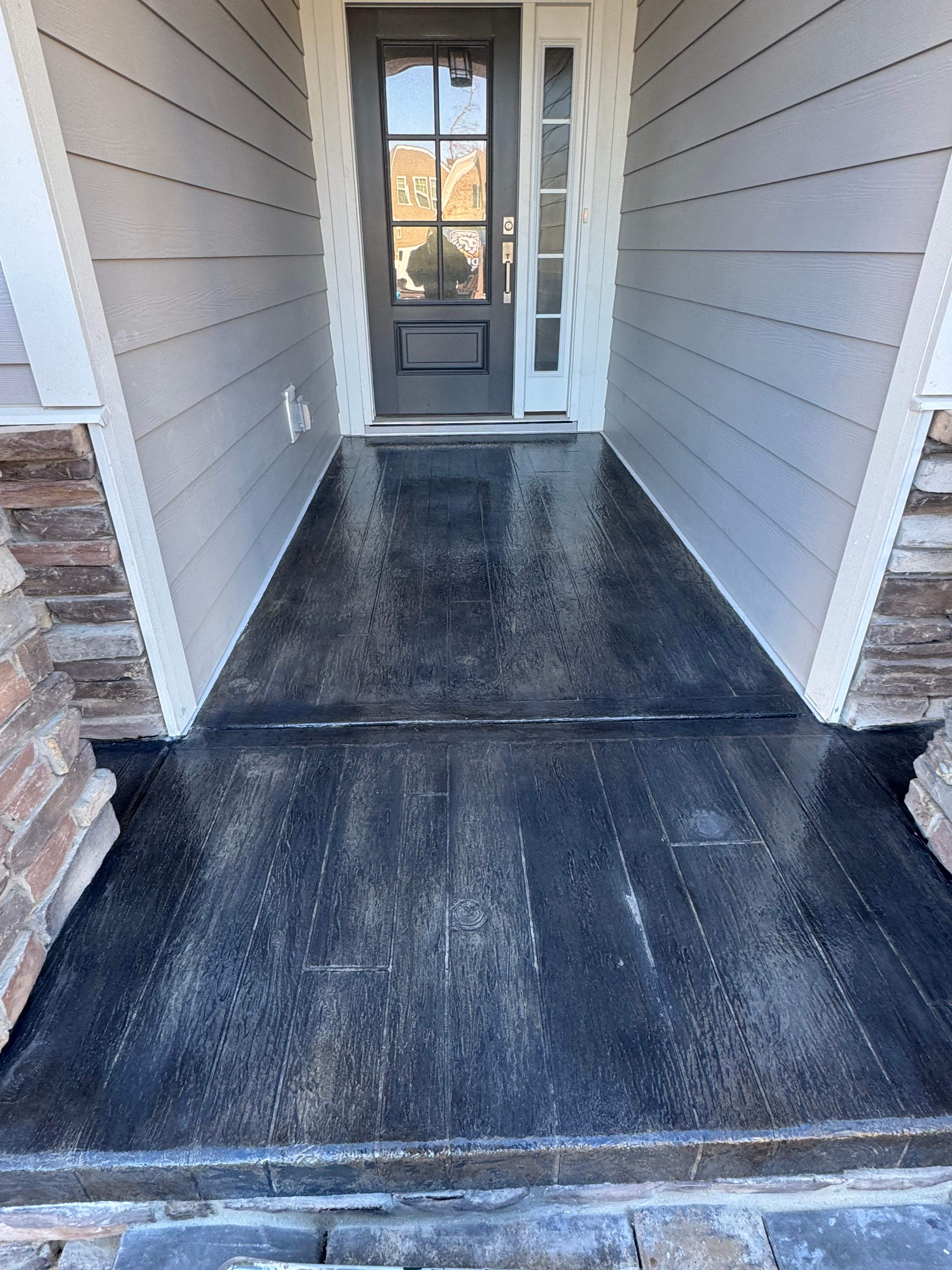 Custom Patio Overlay patios, Custom Flake Garage and Basement by Endure Concrete Coatings