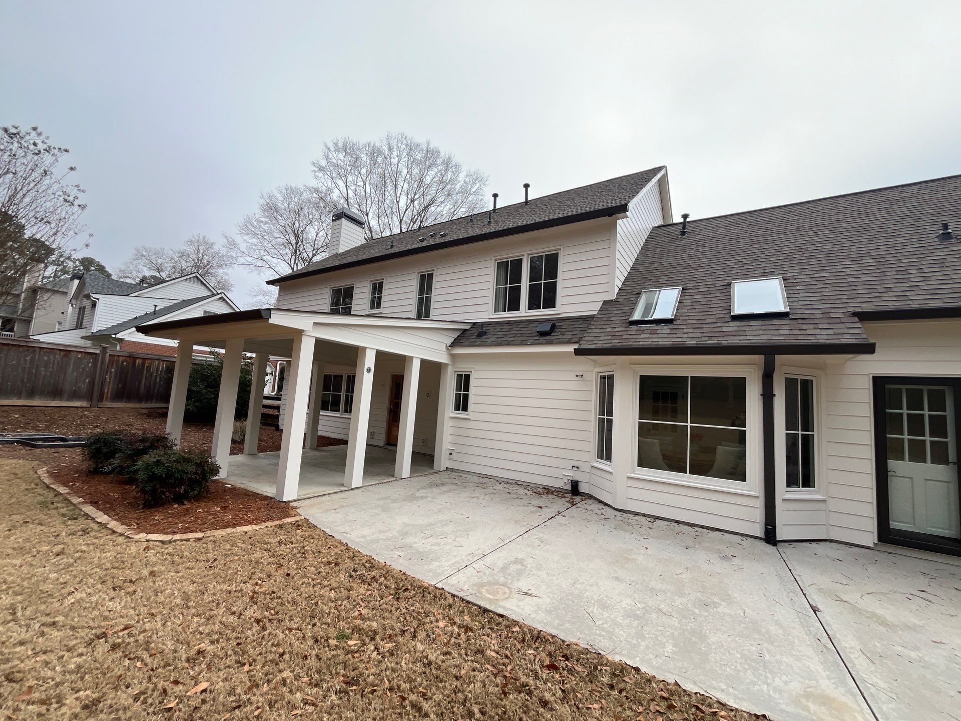 Romabio Brick Lime Wash and Cedar Tongue & Groove Porch Ceiling Installation in Marietta, GA by Nelson Exteriors 
