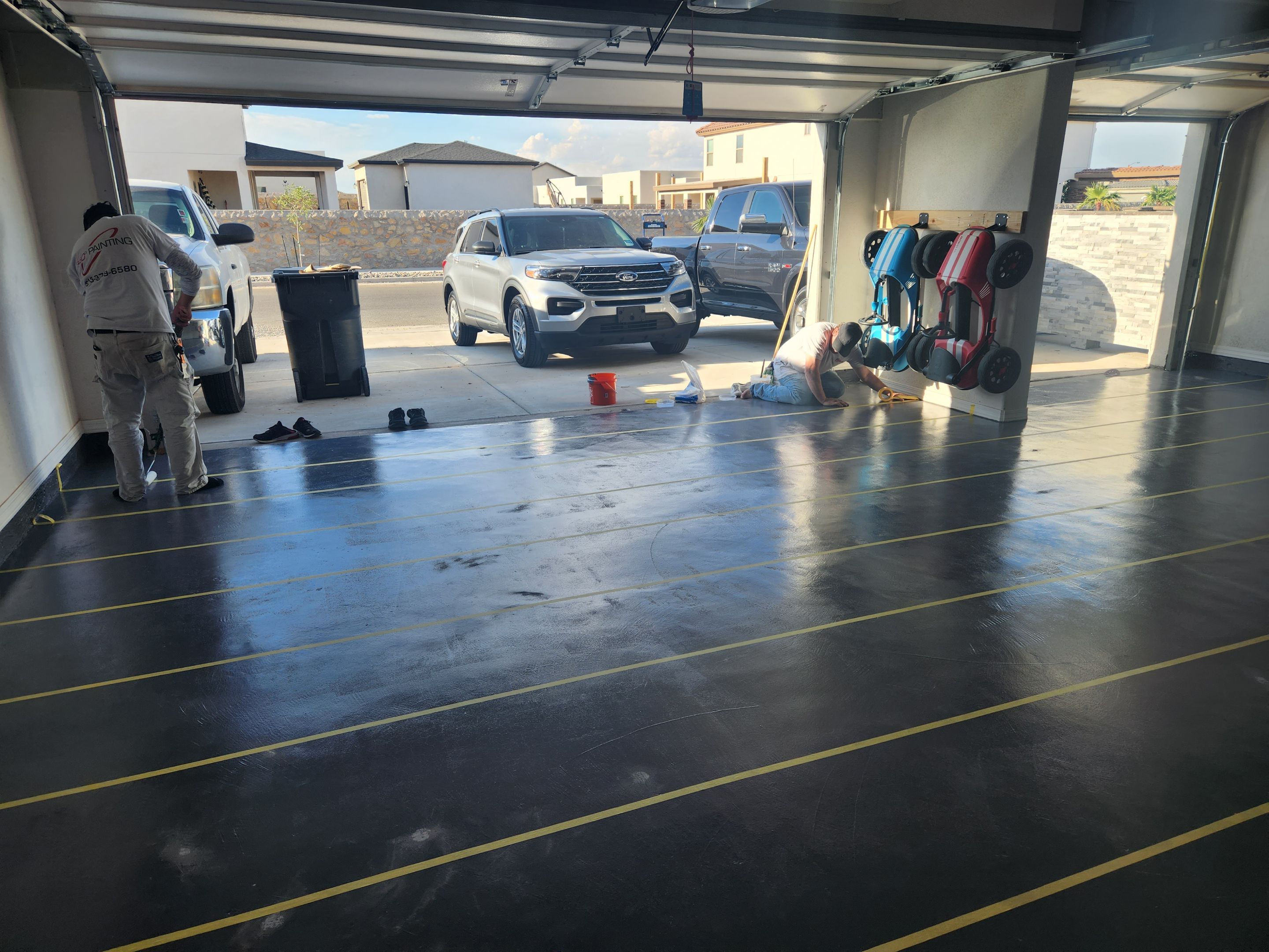 Checkered Garage Floor Coating by Regal Renovate