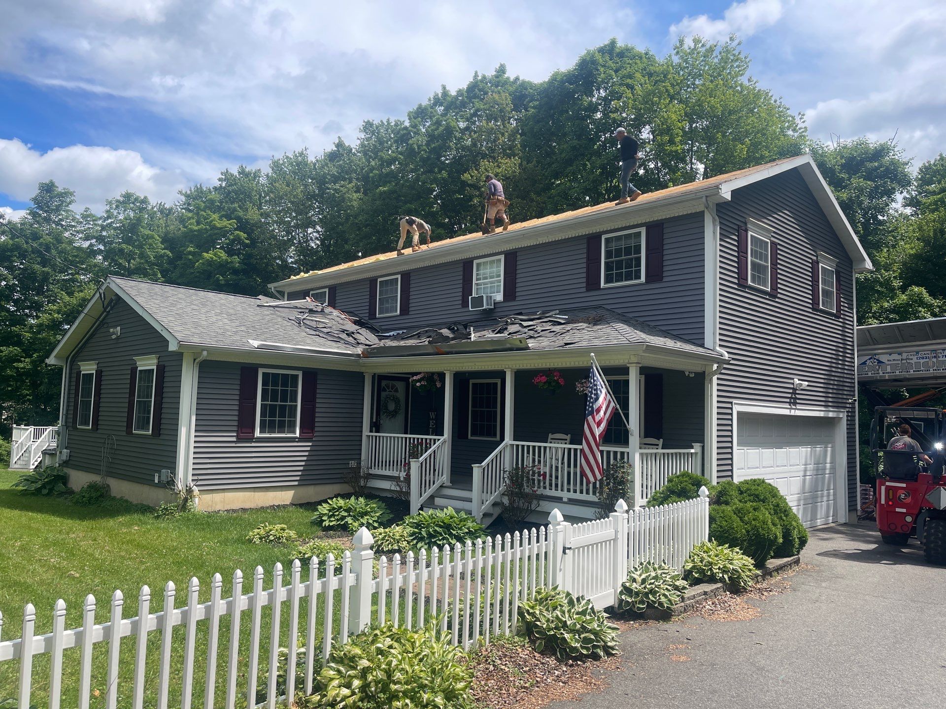 Residential Roofing Installation using Owens Corning TruDefinition Duration AR - Williamsburg Gray by A Plus Exterior