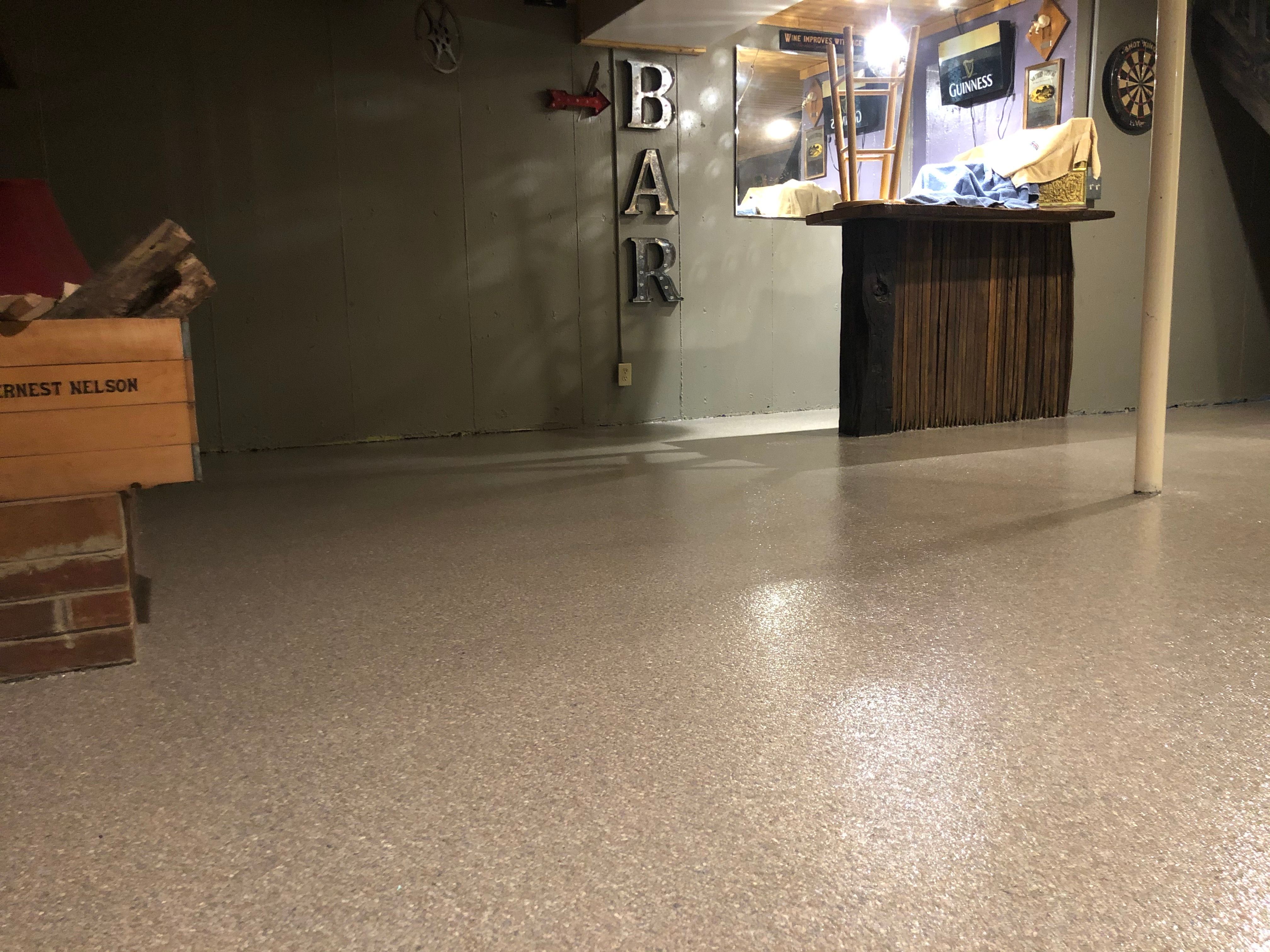 Basement Floor using Fieldstone by Your1DayFloor.com