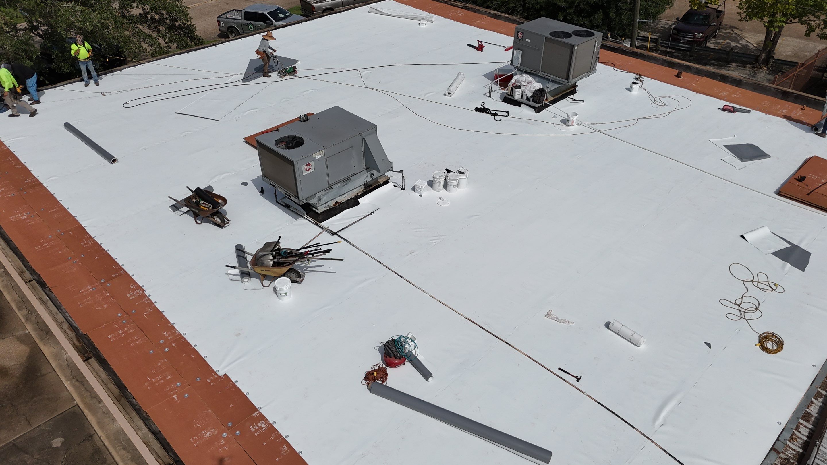 Commercial Roofing Installation using TPO by Core Four Roofing