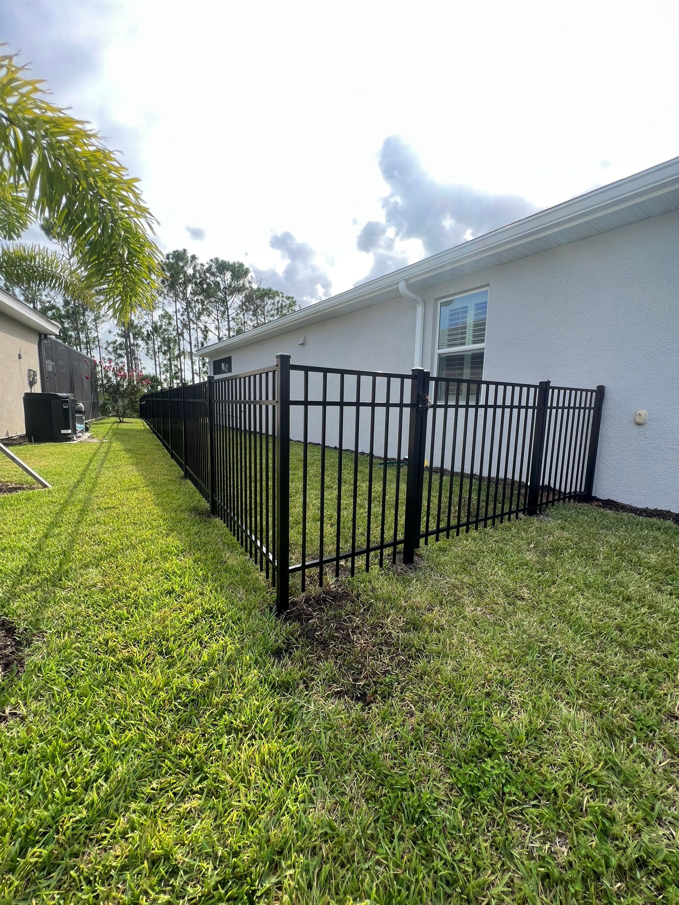 Aluminum Fence Installation using Black 3 Rail Aluminum Fence by Asap fence and gates, LLC