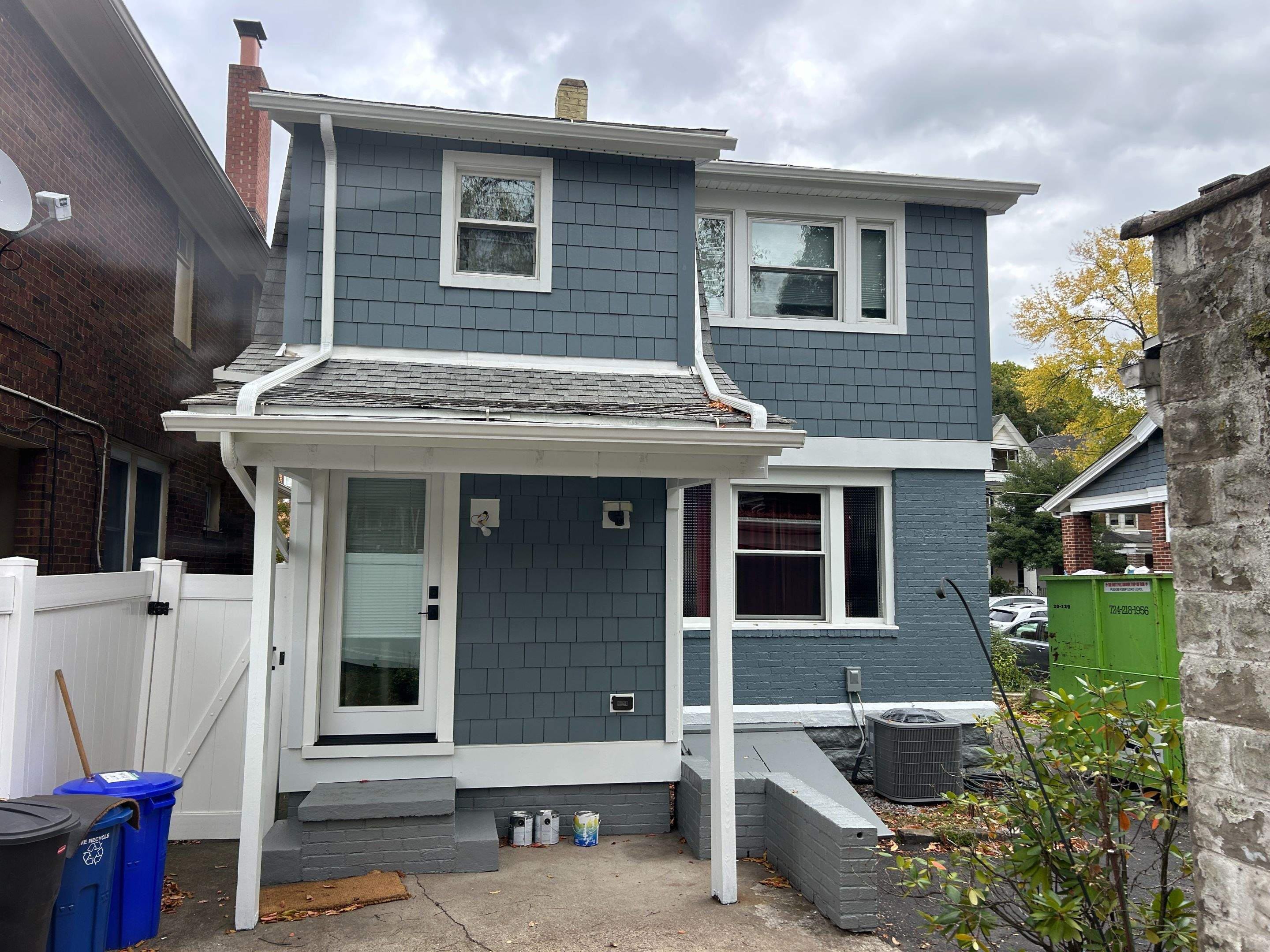 Full House Siding Renovation with Blue Shake Siding in Pittsburgh by Ideal Siding Pittsburgh