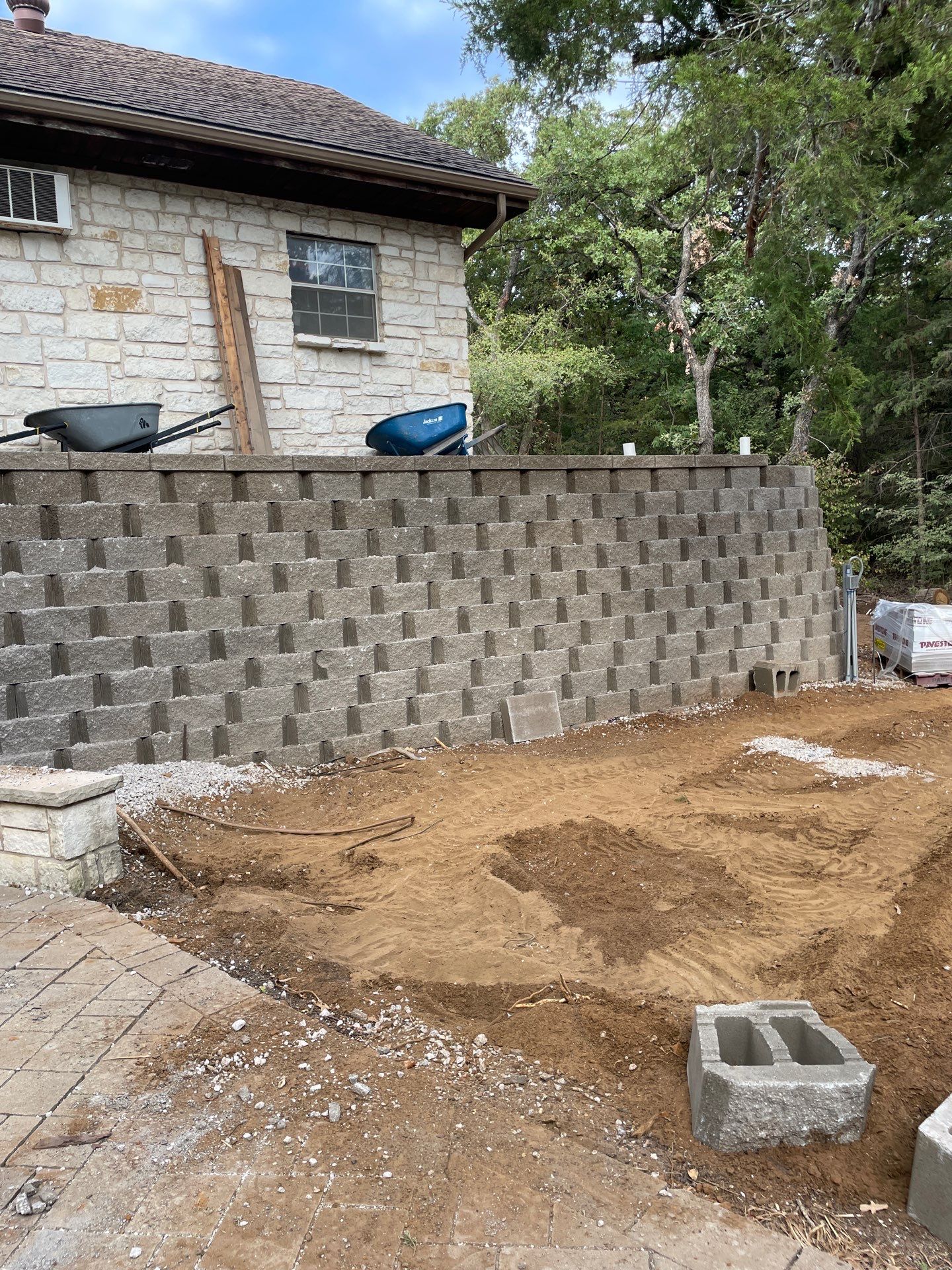 In Progress Retaining Wall Project by Peterson’s