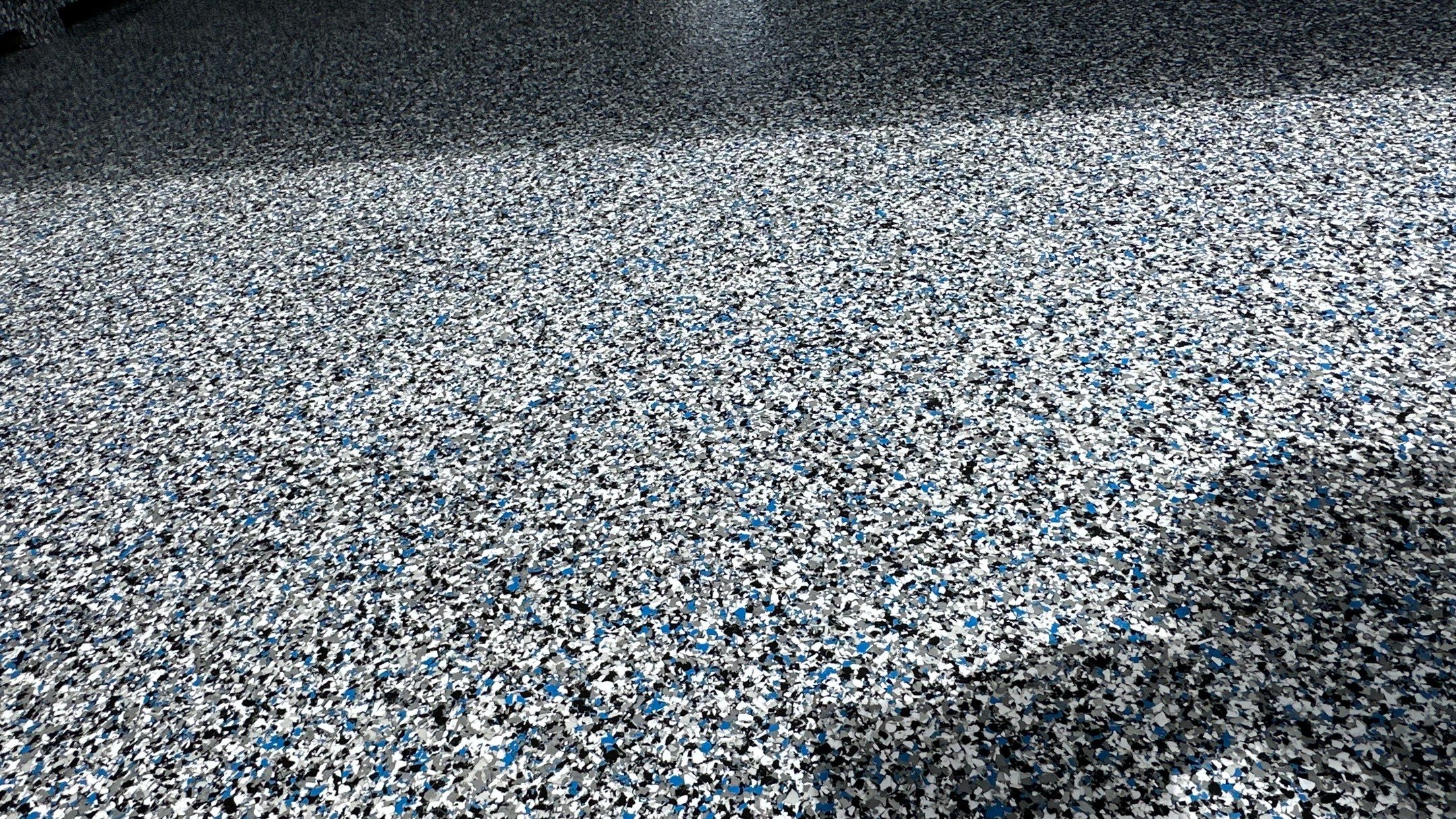 Kurt C. upgraded their garage floor with Banner Blue Flake  by Banner Garage