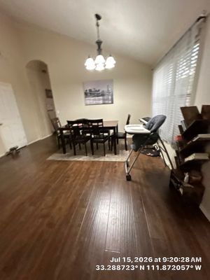 Dark Wood Laminate Flooring Installation for Chandler Dining Room