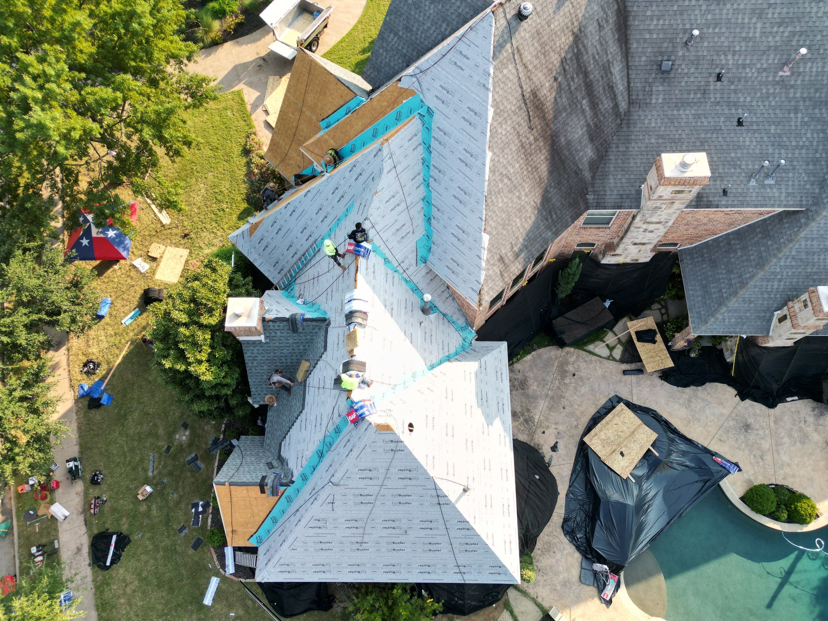 Southlake Texas Estate - Roof, Copper Awning and Gutter Project by First United Roofing & Construction