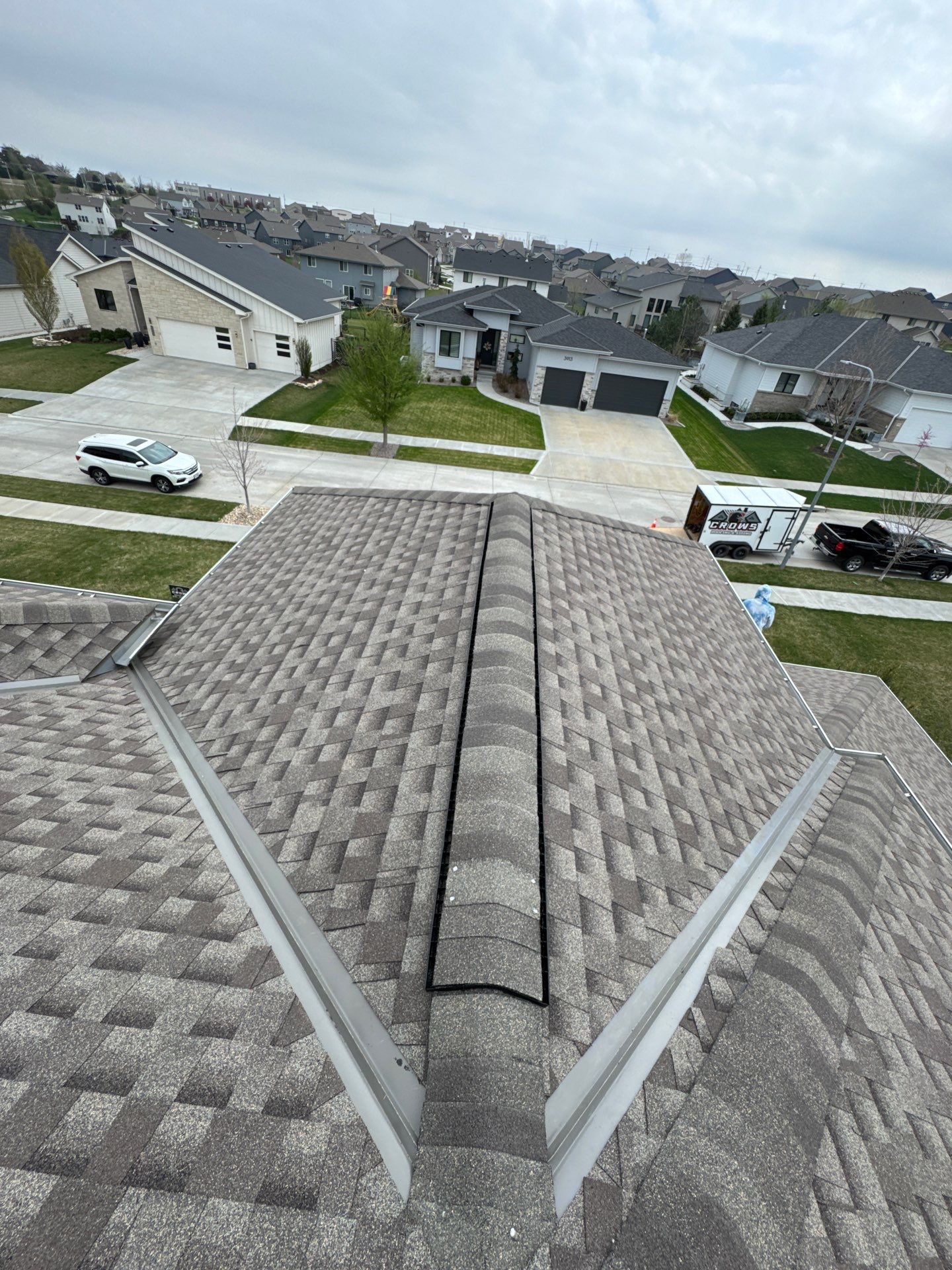 Residential Roof Restoration and Interior Ceiling Leak Repair in Omaha by Crows Roofing LLC