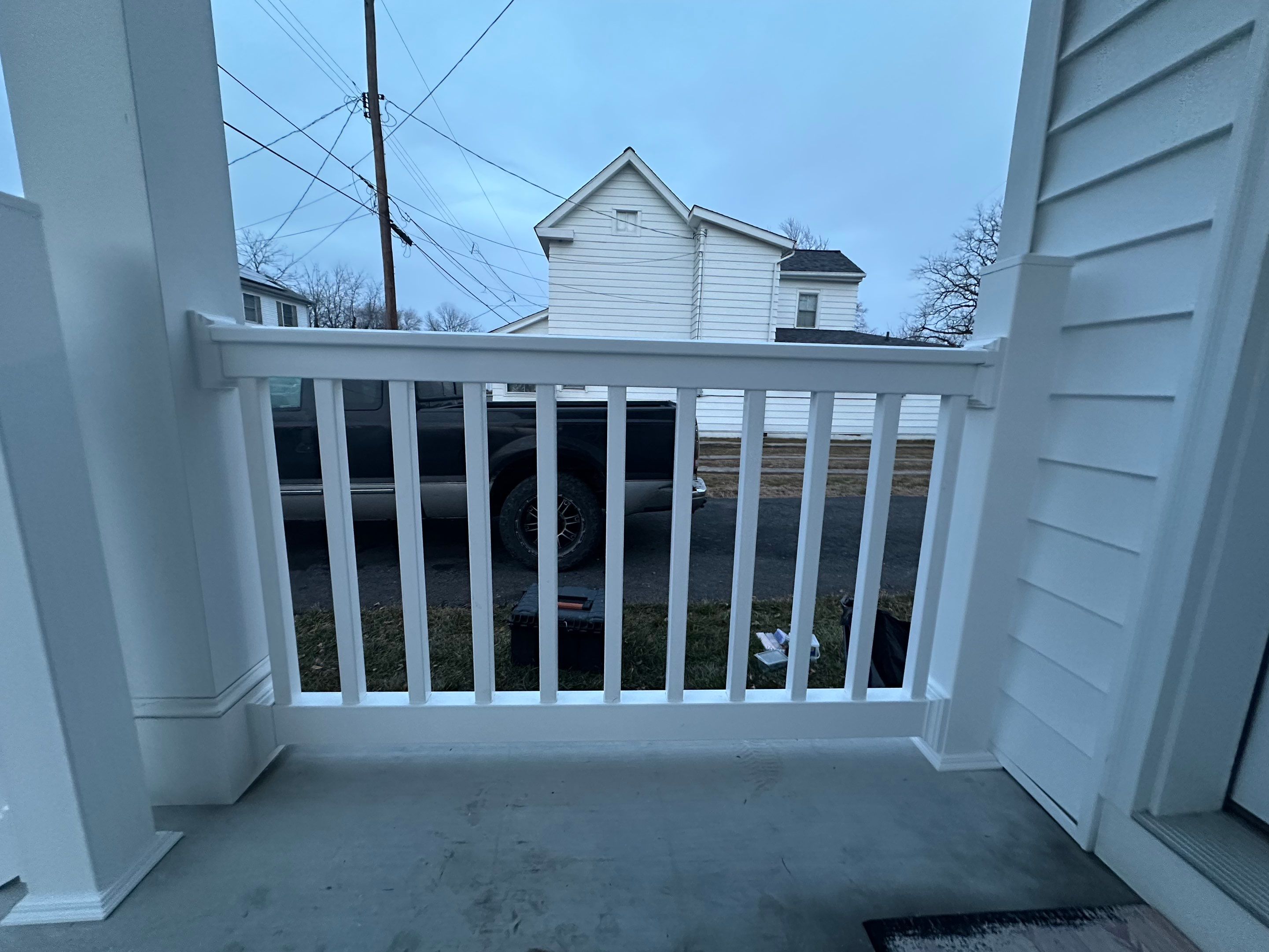 Shower Door and Outdoor Railing Installation in Harrington by Gc Makeovers 