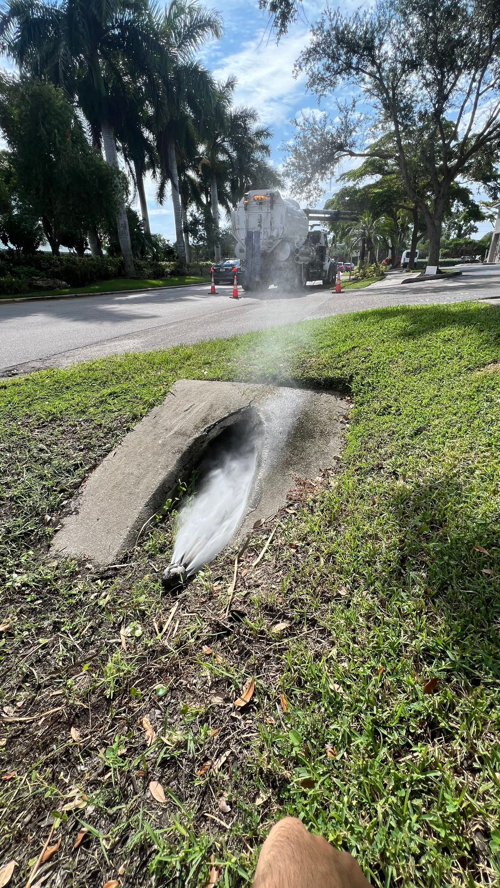 Naples Community Entry Road Stormwater System Cleaning by APS Power & Water