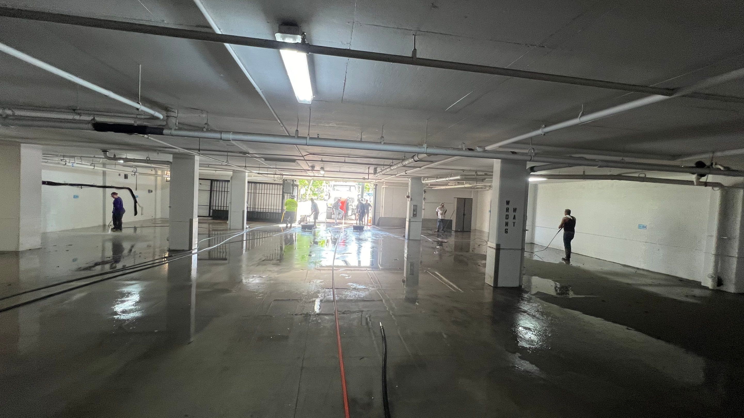 Condo Parking Garage Cleanup and Stormwater System Maintenance by APS Power & Water
