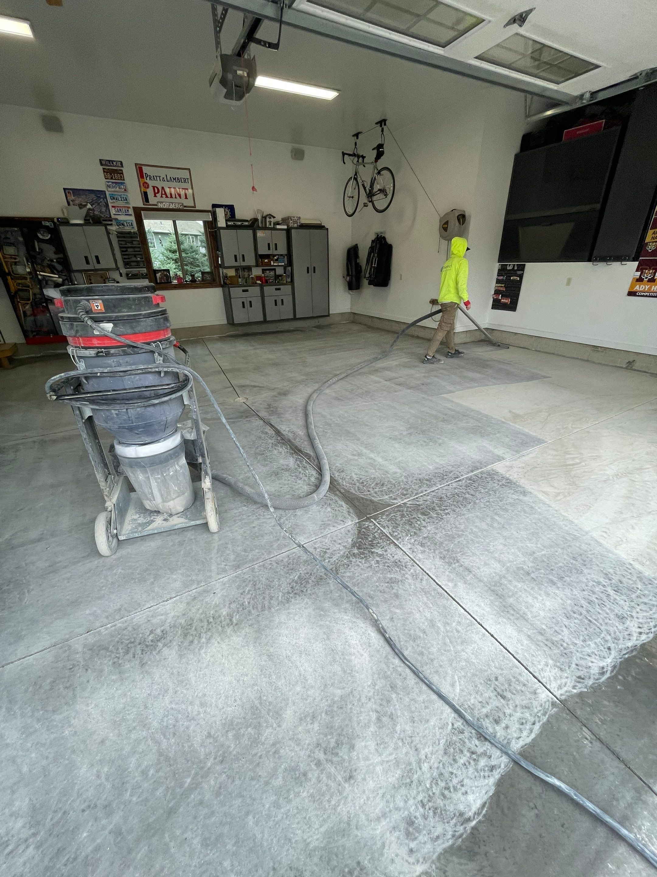 Garage Floor Coating and Domino Flake Finish in Sioux Falls by Select Painting, Coatings & Garage Cabinets