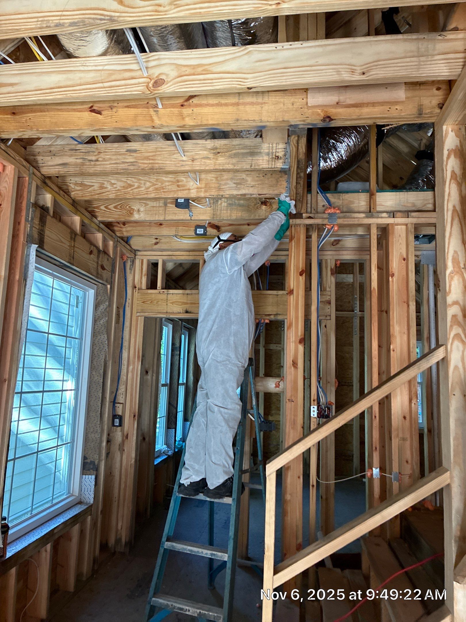 Mold remediation for custom home addition by EAS Environmental, LLC.